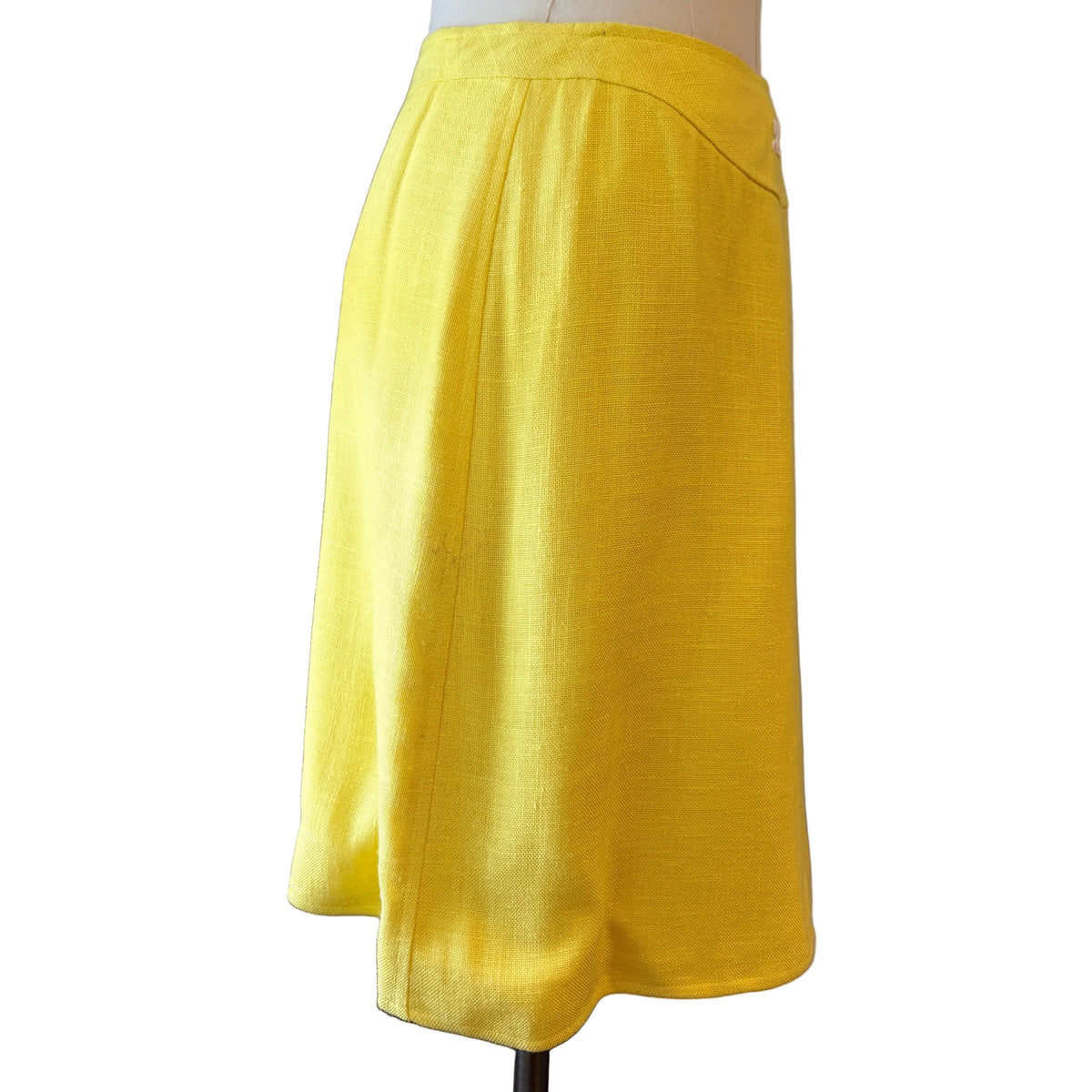 1960s Courrèges Yellow Snap-Front Wrap Skirt