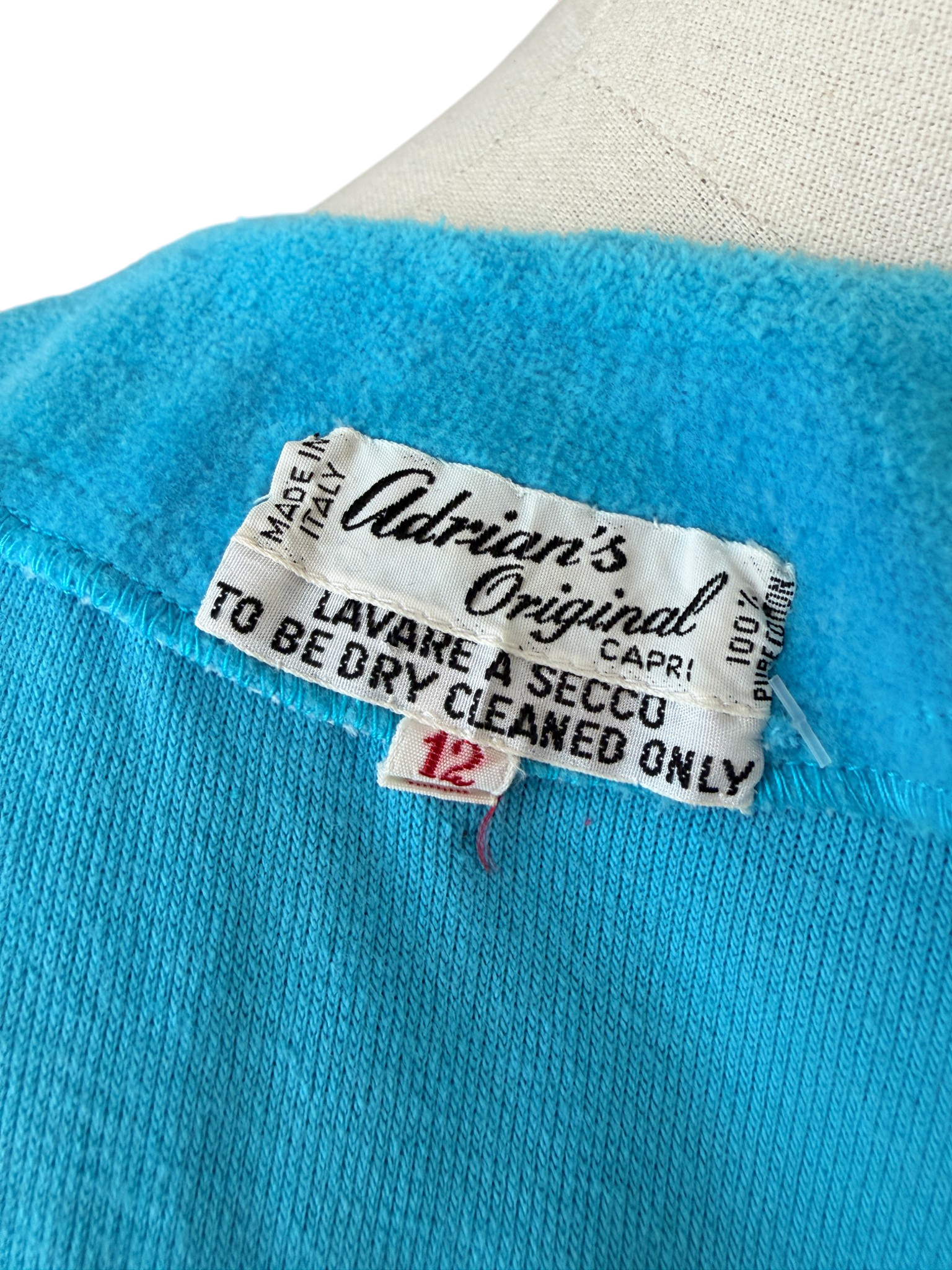 1960s Adrian’s Original Capri Terrycloth Wrap Dress with Red Stars