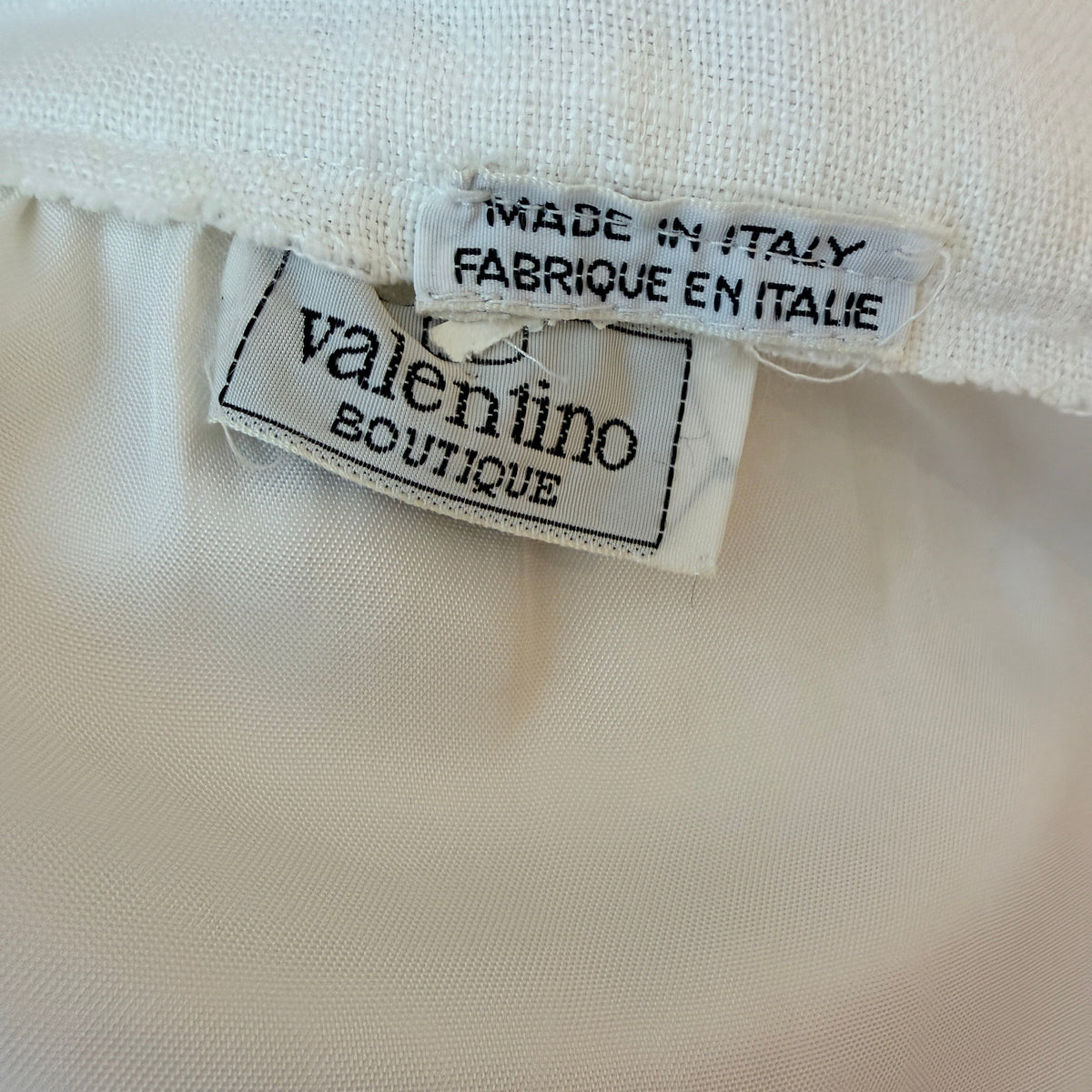 1980s Valentino Ivory Linen Sheath Skirt