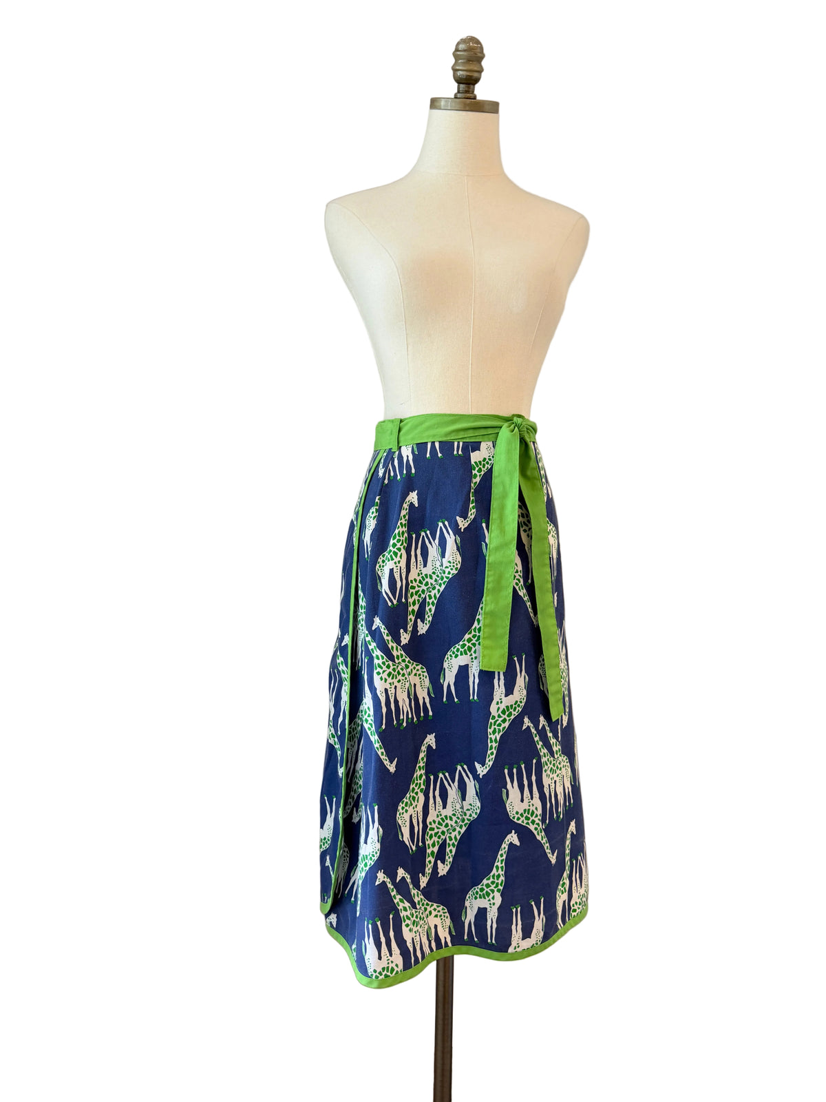 1970s Corner Stone Giraffe Print Wrap Skirt