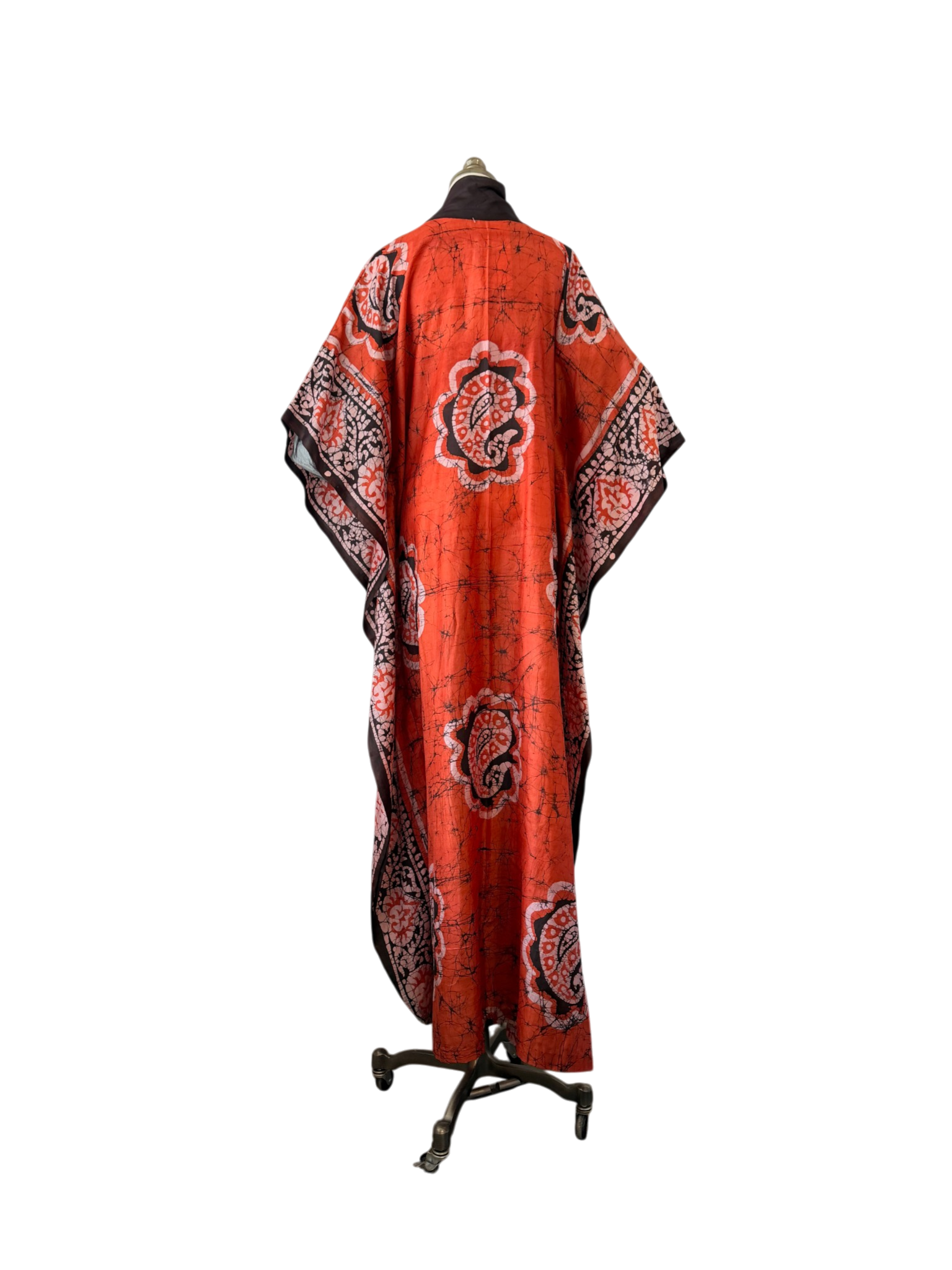 1960s Silk Batik Print Caftan