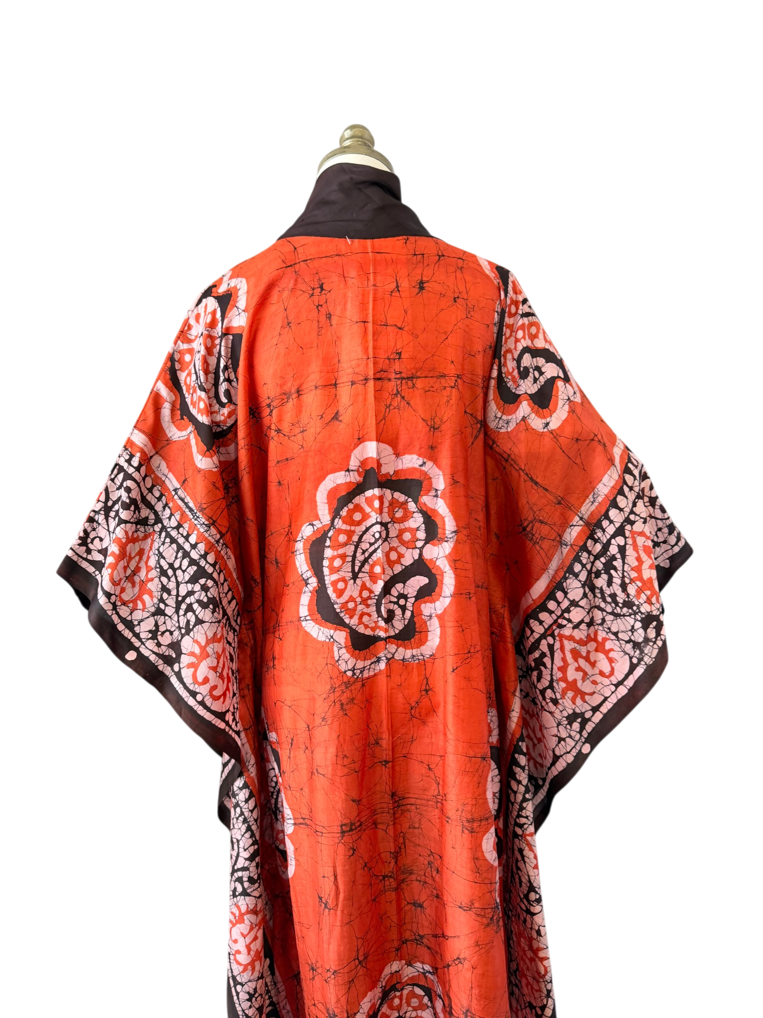 1960s Silk Batik Print Caftan
