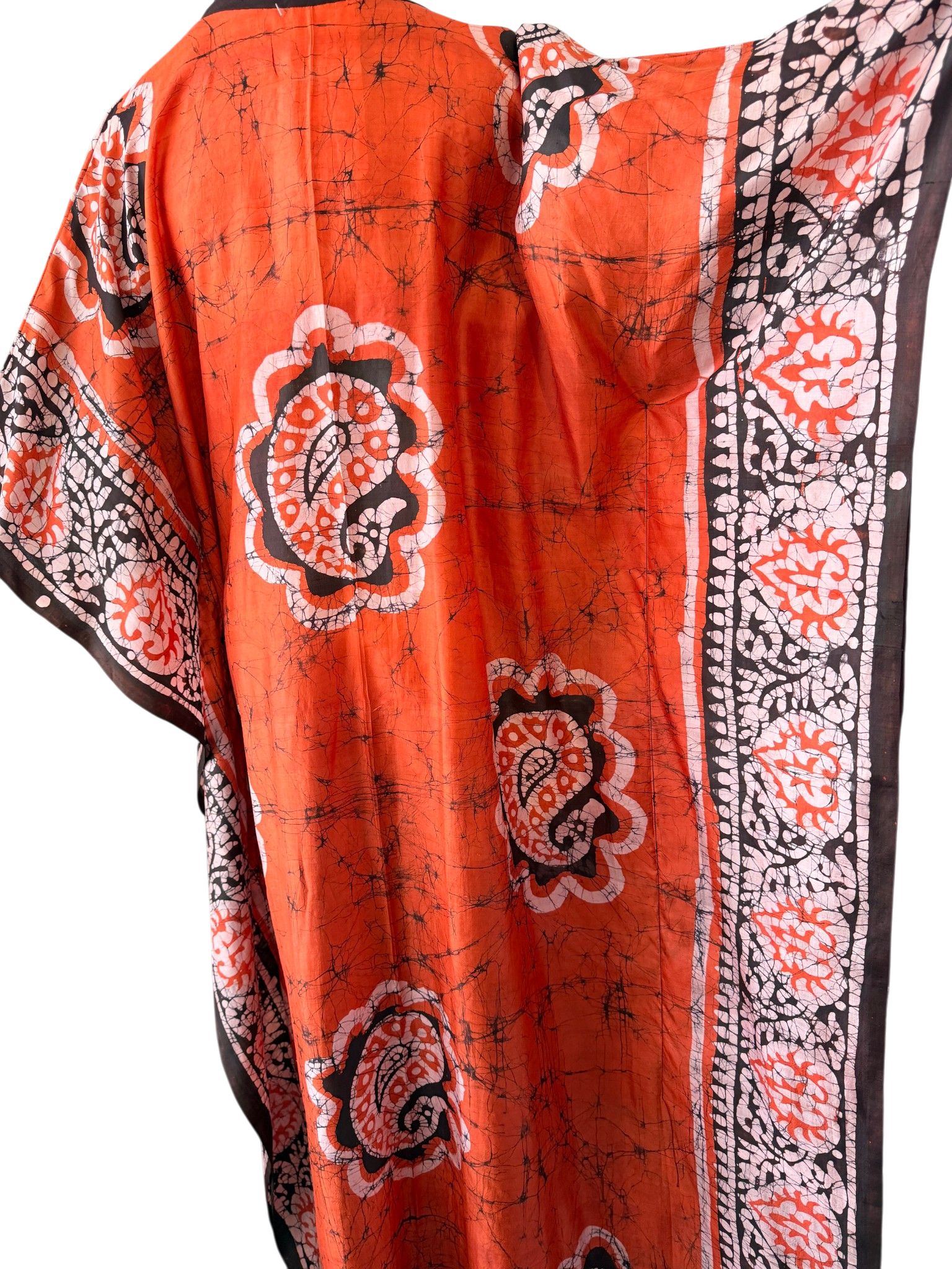 1960s Silk Batik Print Caftan