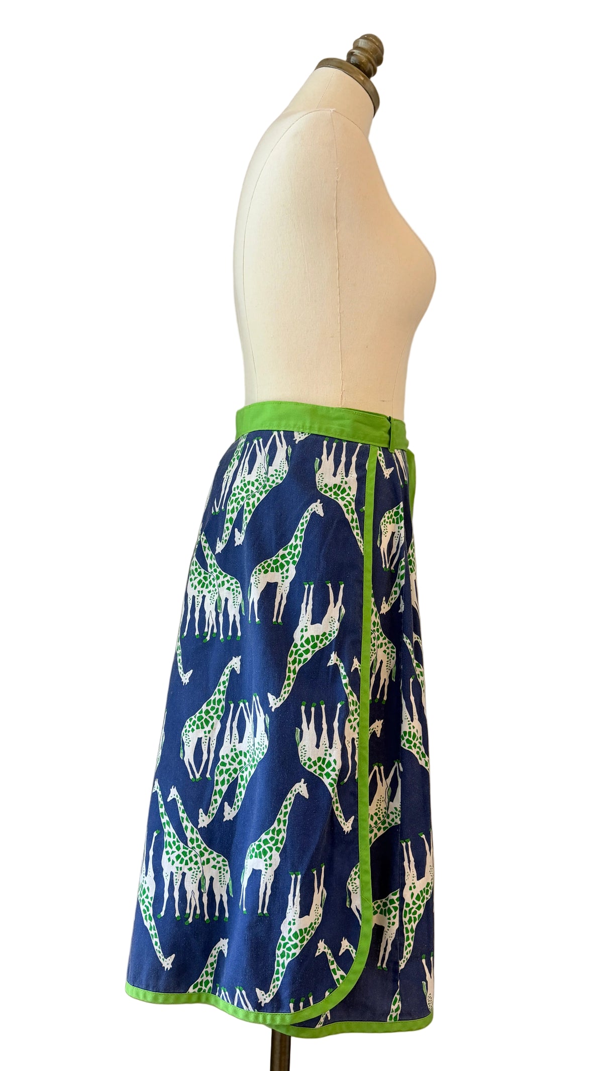 1970s Corner Stone Giraffe Print Wrap Skirt