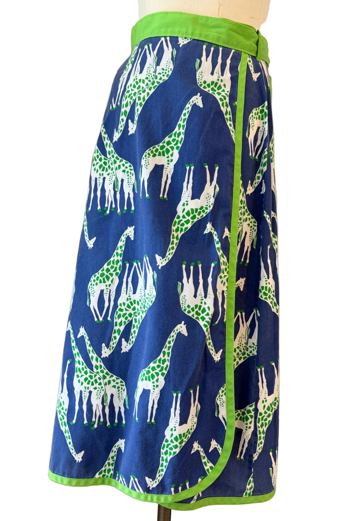 1970s Corner Stone Giraffe Print Wrap Skirt