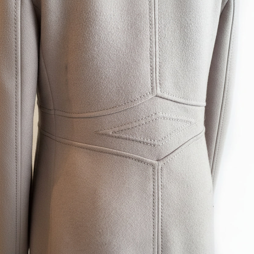 1950s Werly Paris Grey Wool Coat with Arctic Fox Removable Fur Collar