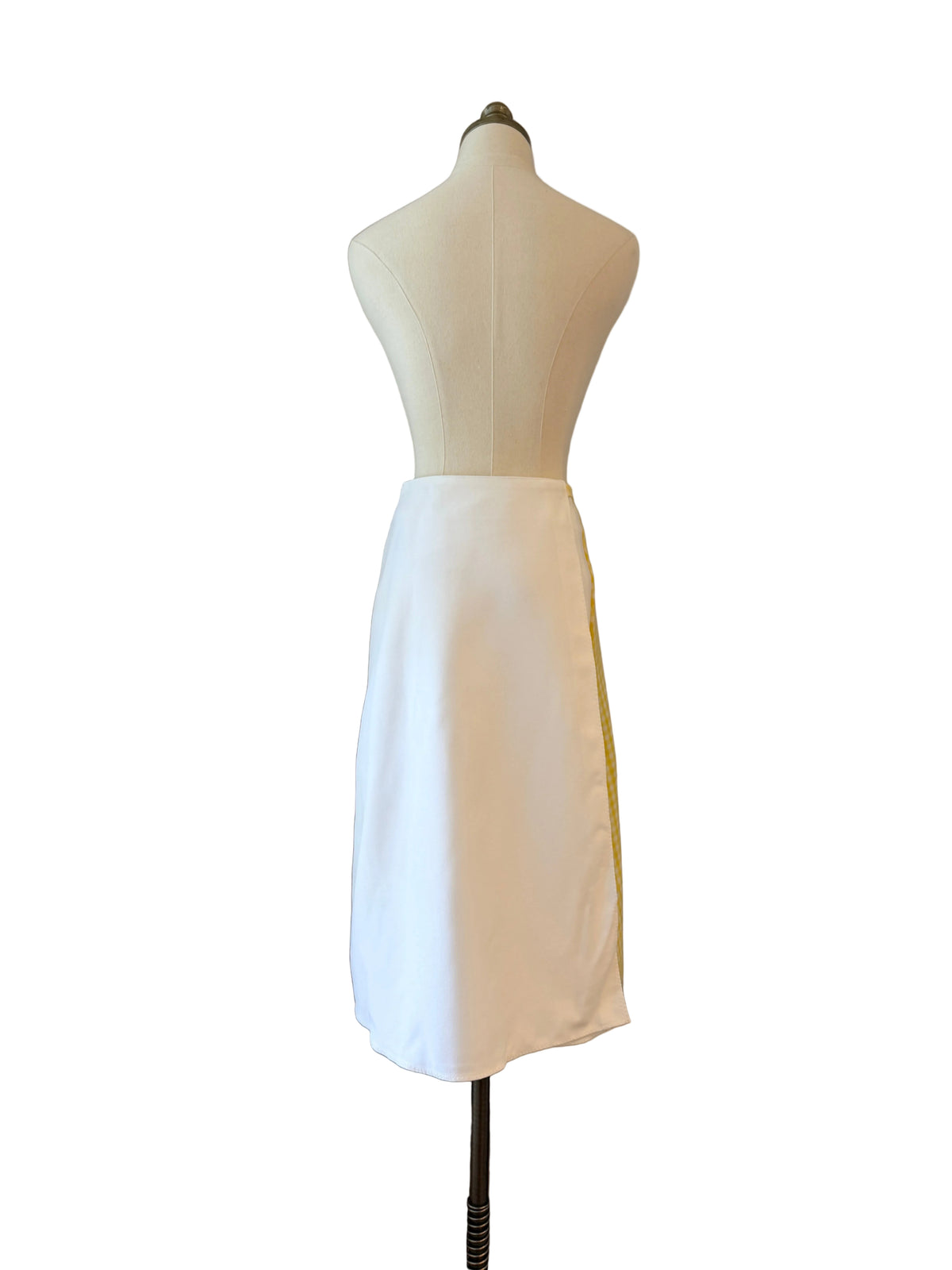 1960s Maureen Peña Original Yellow & White Gingham Wrap Skirt with Sun Appliqué