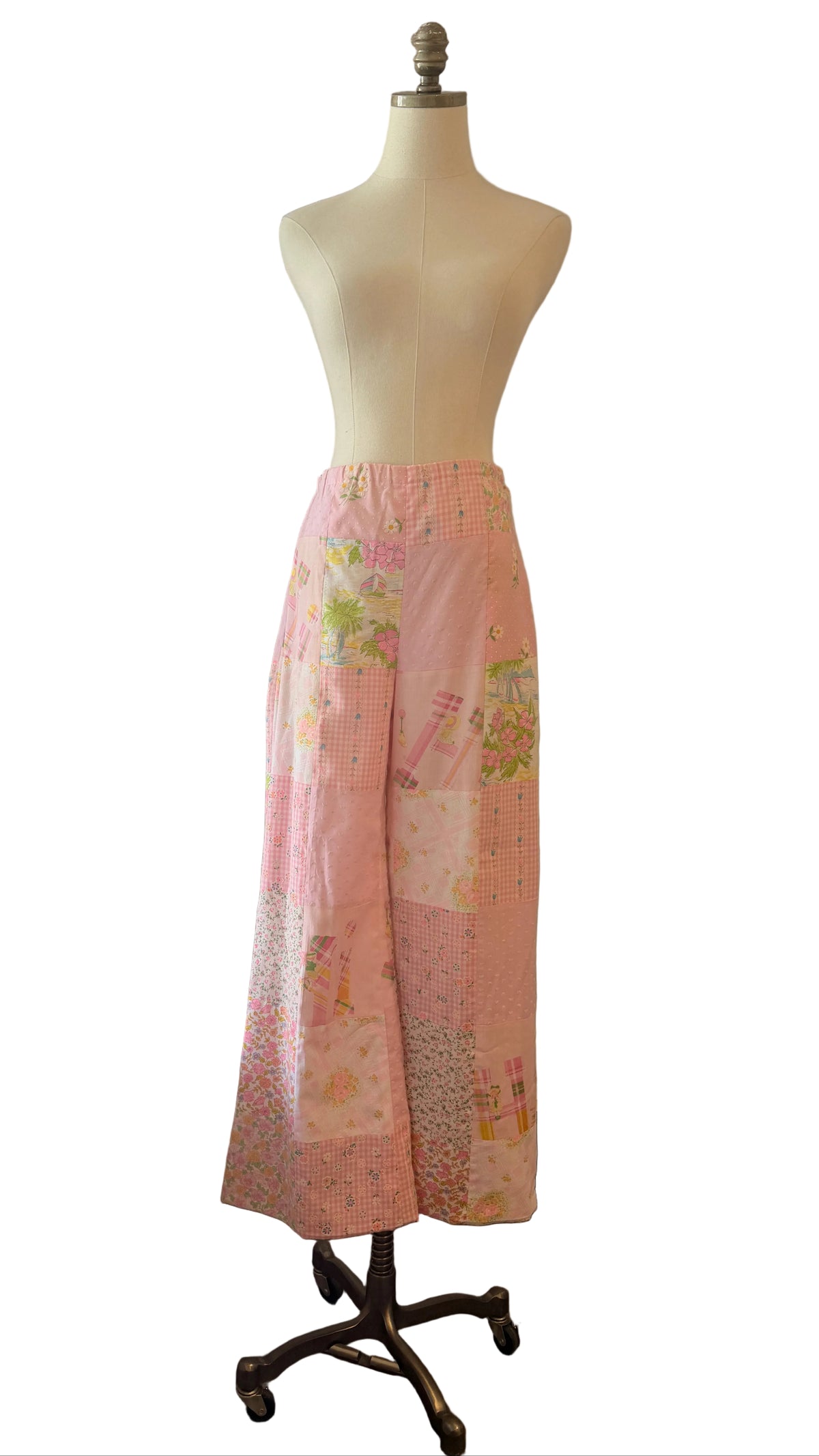 1960s C.C.’s Patchwork Pink Bell-Bottom Pants