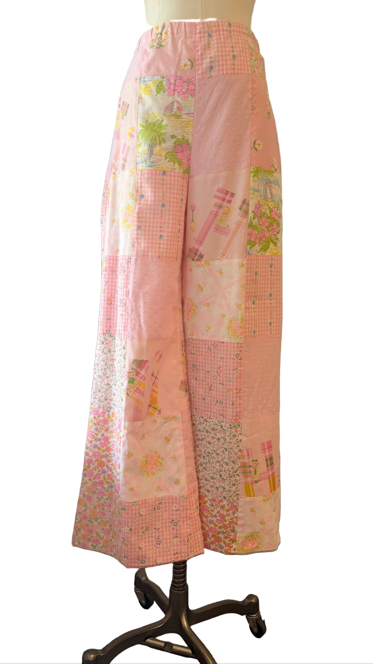 1960s C.C.’s Patchwork Pink Bell-Bottom Pants