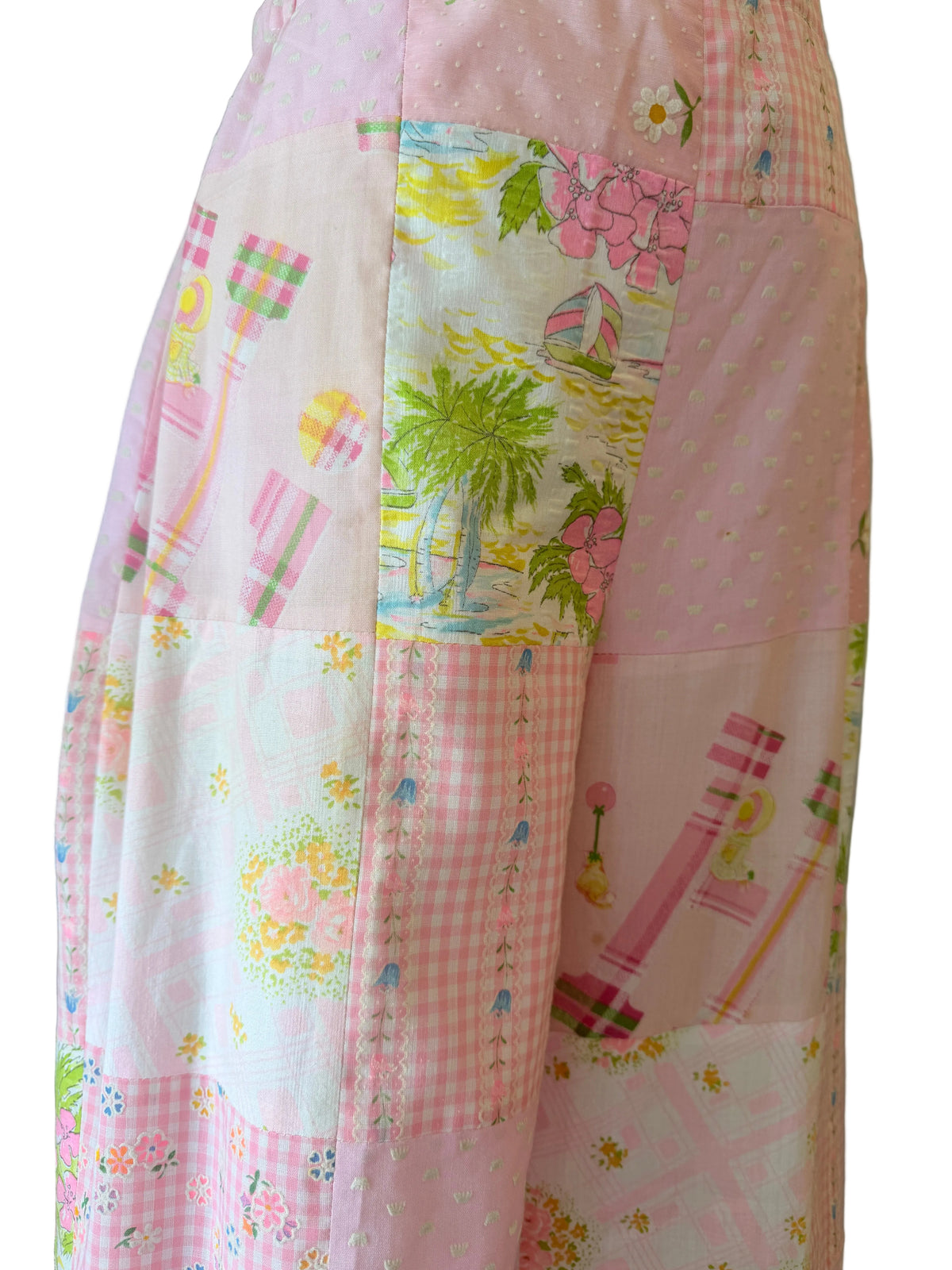 1960s C.C.’s Patchwork Pink Bell-Bottom Pants