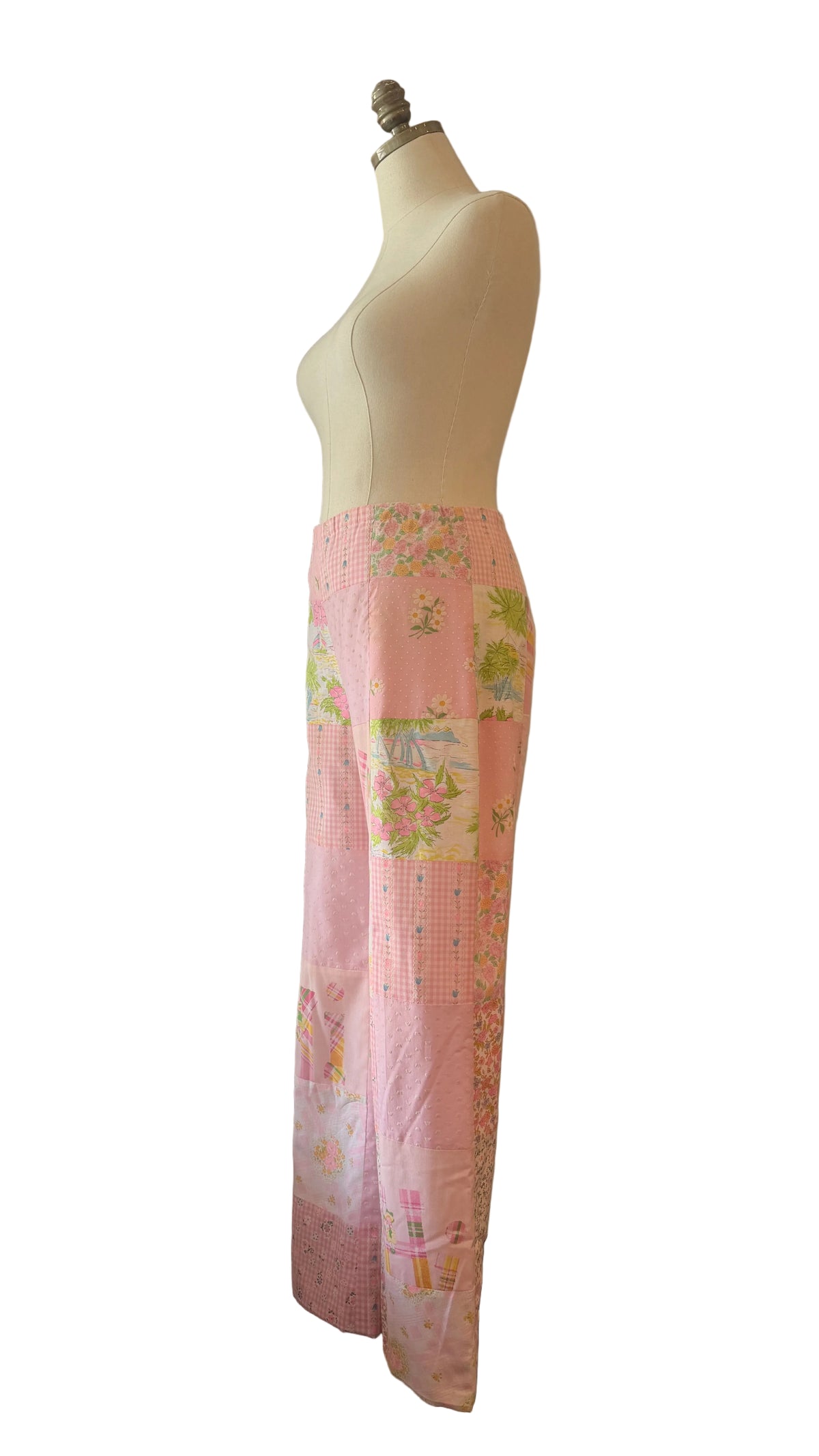 1960s C.C.’s Patchwork Pink Bell-Bottom Pants