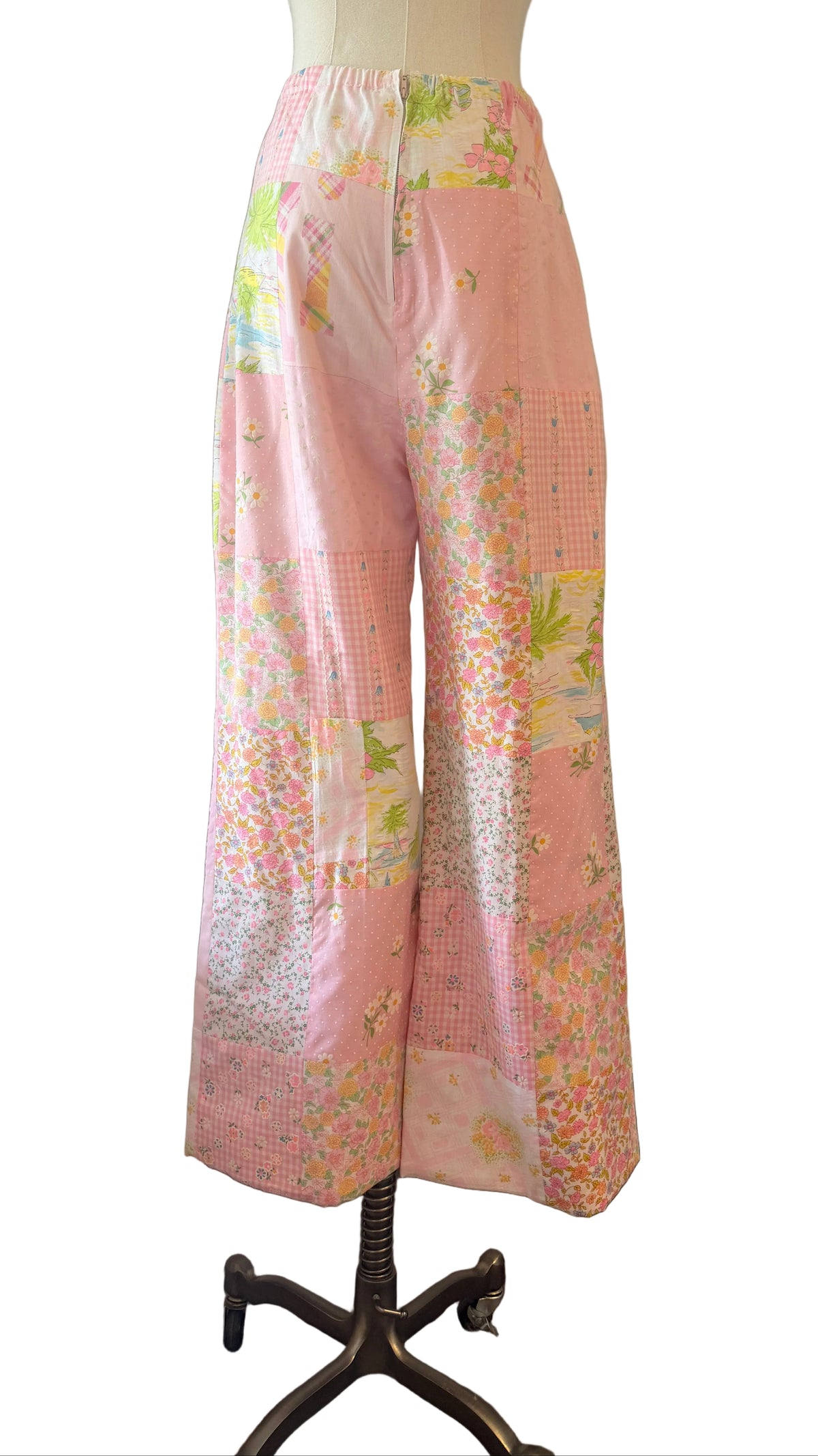 1960s C.C.’s Patchwork Pink Bell-Bottom Pants