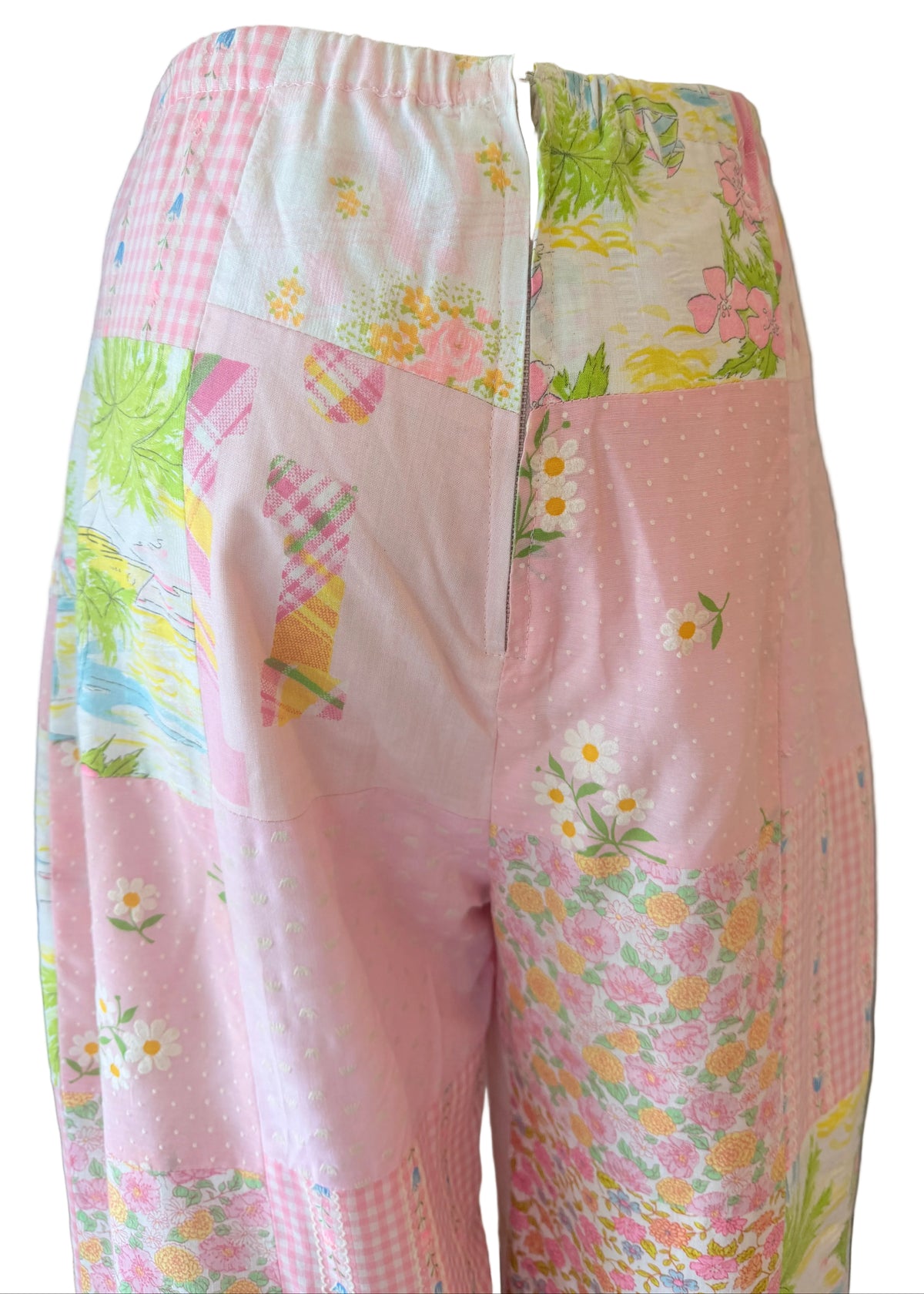 1960s C.C.’s Patchwork Pink Bell-Bottom Pants