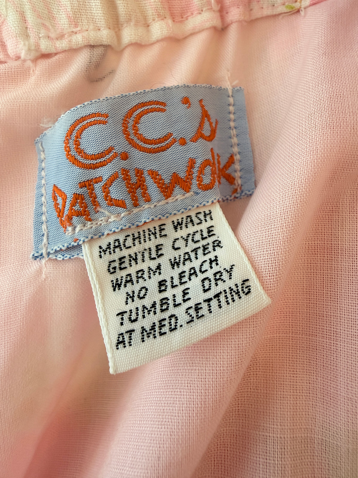 1960s C.C.’s Patchwork Pink Bell-Bottom Pants