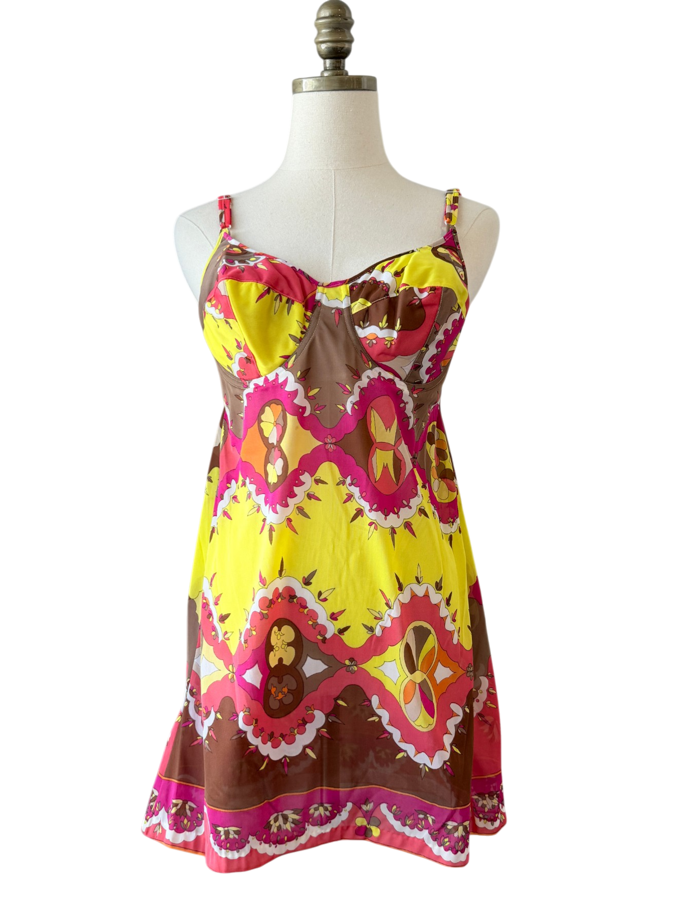 1960s Emilio Pucci for Formfit Rogers Mod Print Camisole Dress