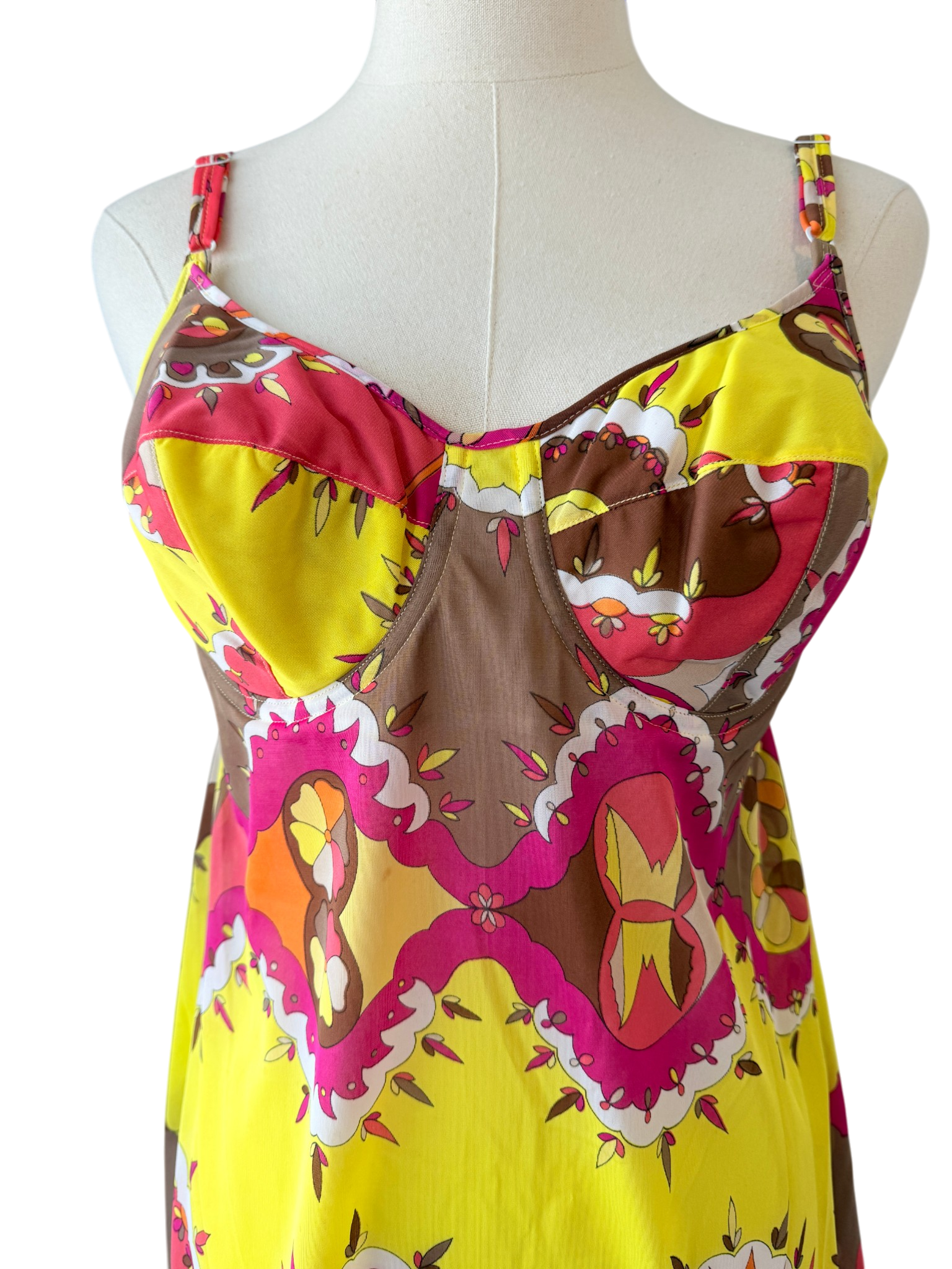 1960s Emilio Pucci for Formfit Rogers Mod Print Camisole Dress