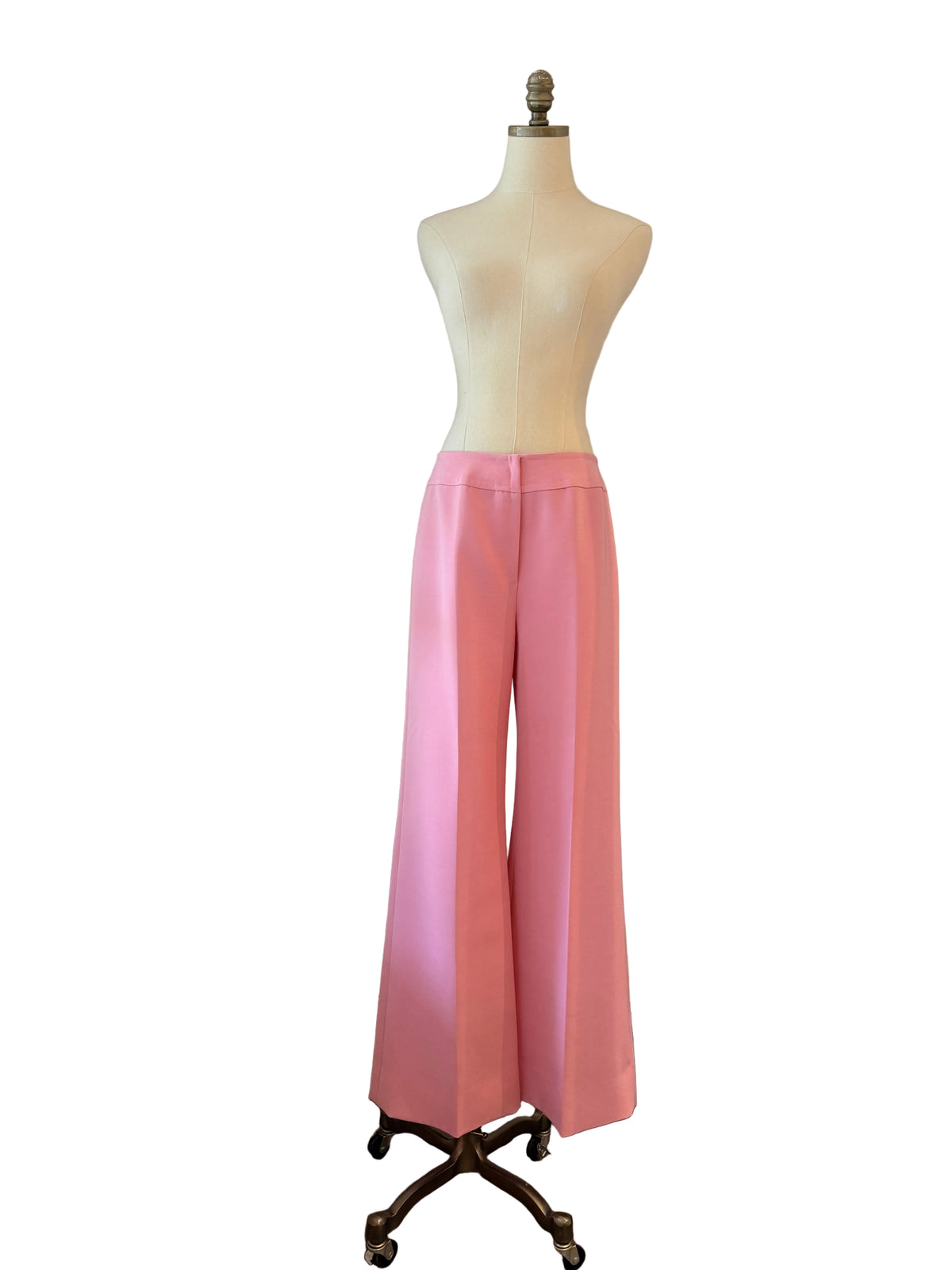 1970s Modes H. Cosentino Capri Pink Silk Low-Rise Straight-Leg Pants