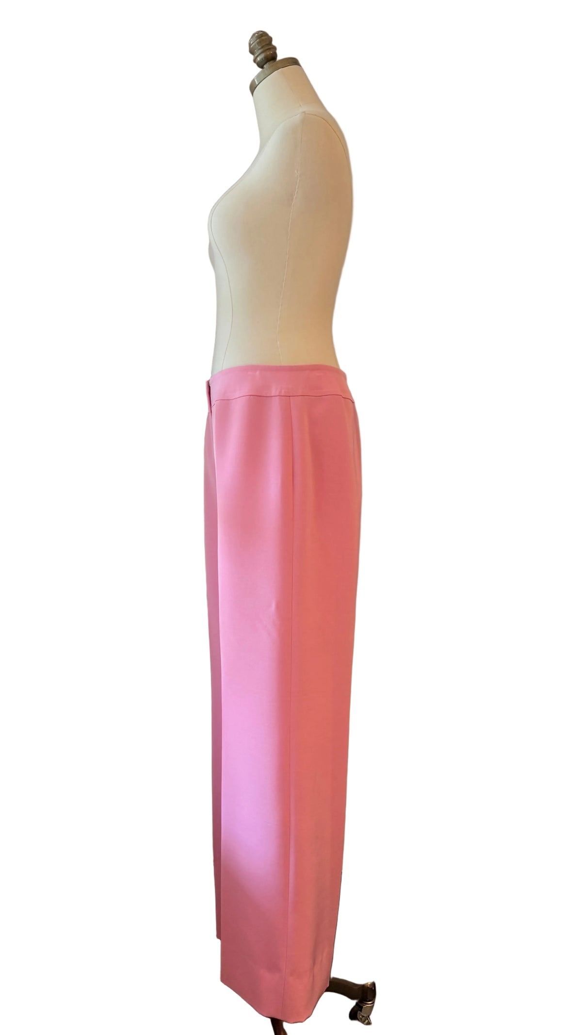 1970s Modes H. Cosentino Capri Pink Silk Low-Rise Straight-Leg Pants