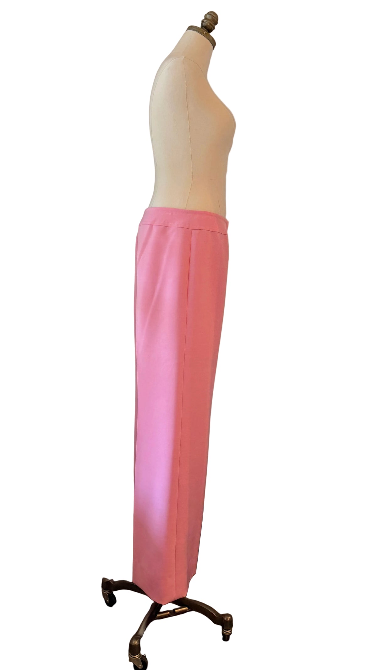 1970s Modes H. Cosentino Capri Pink Silk Low-Rise Straight-Leg Pants