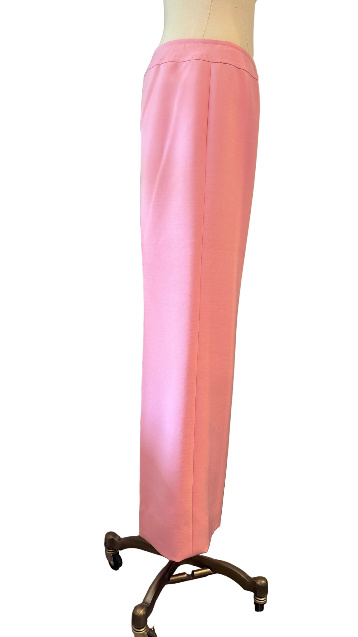 1970s Modes H. Cosentino Capri Pink Silk Low-Rise Straight-Leg Pants