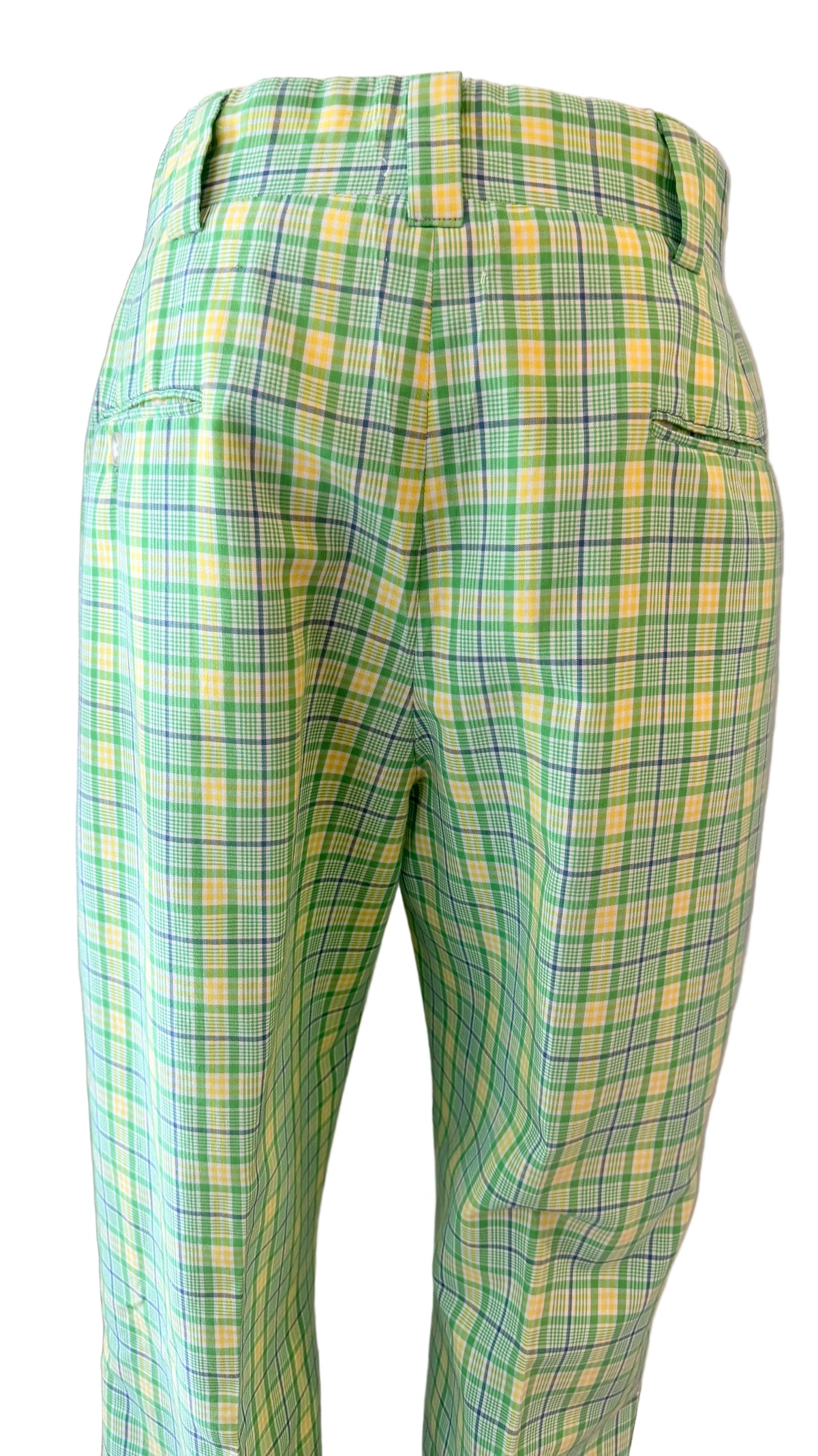 1970s Gordon of Philadelphia Green Plaid Tailored Pants