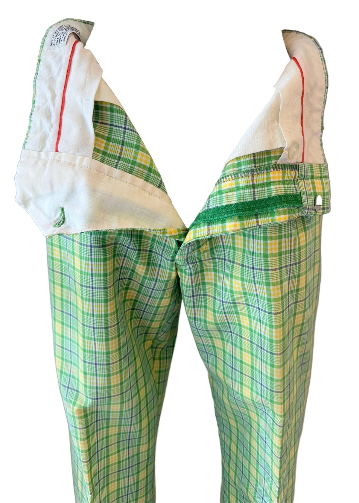 1970s Gordon of Philadelphia Green Plaid Tailored Pants
