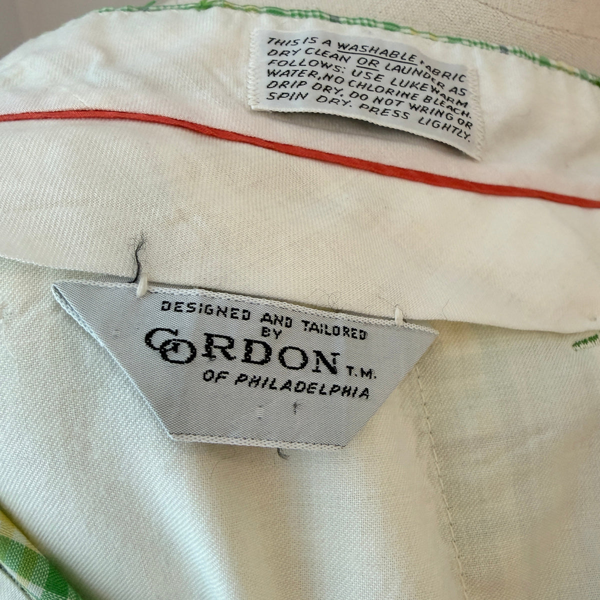 1970s Gordon of Philadelphia Green Plaid Tailored Pants