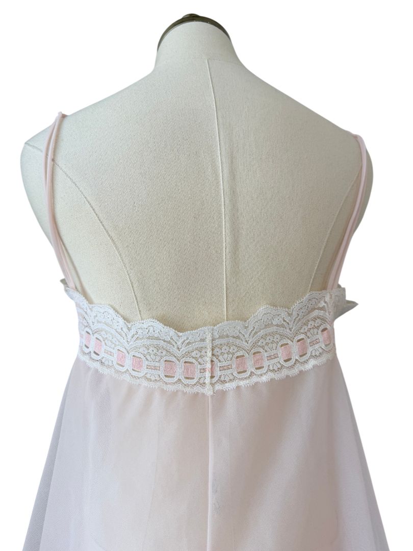 1950s Olga Pink Chiffon Babydoll Peignoir Set (2-Piece)