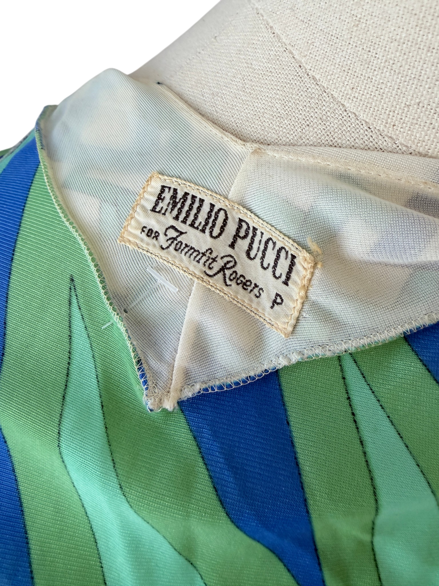 1960s Emilio Pucci for Formfit Rogers Criss-Cross Mod Print Slip Dress