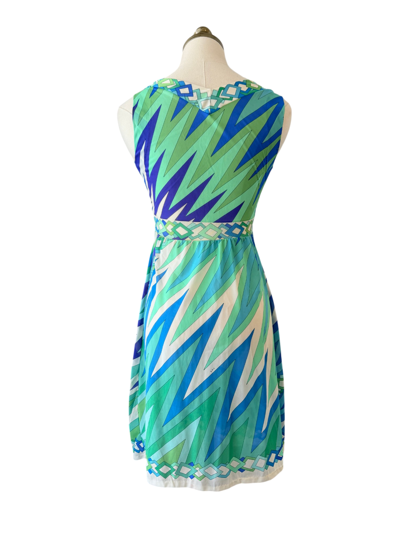 1960s Emilio Pucci for Formfit Rogers Criss-Cross Mod Print Slip Dress