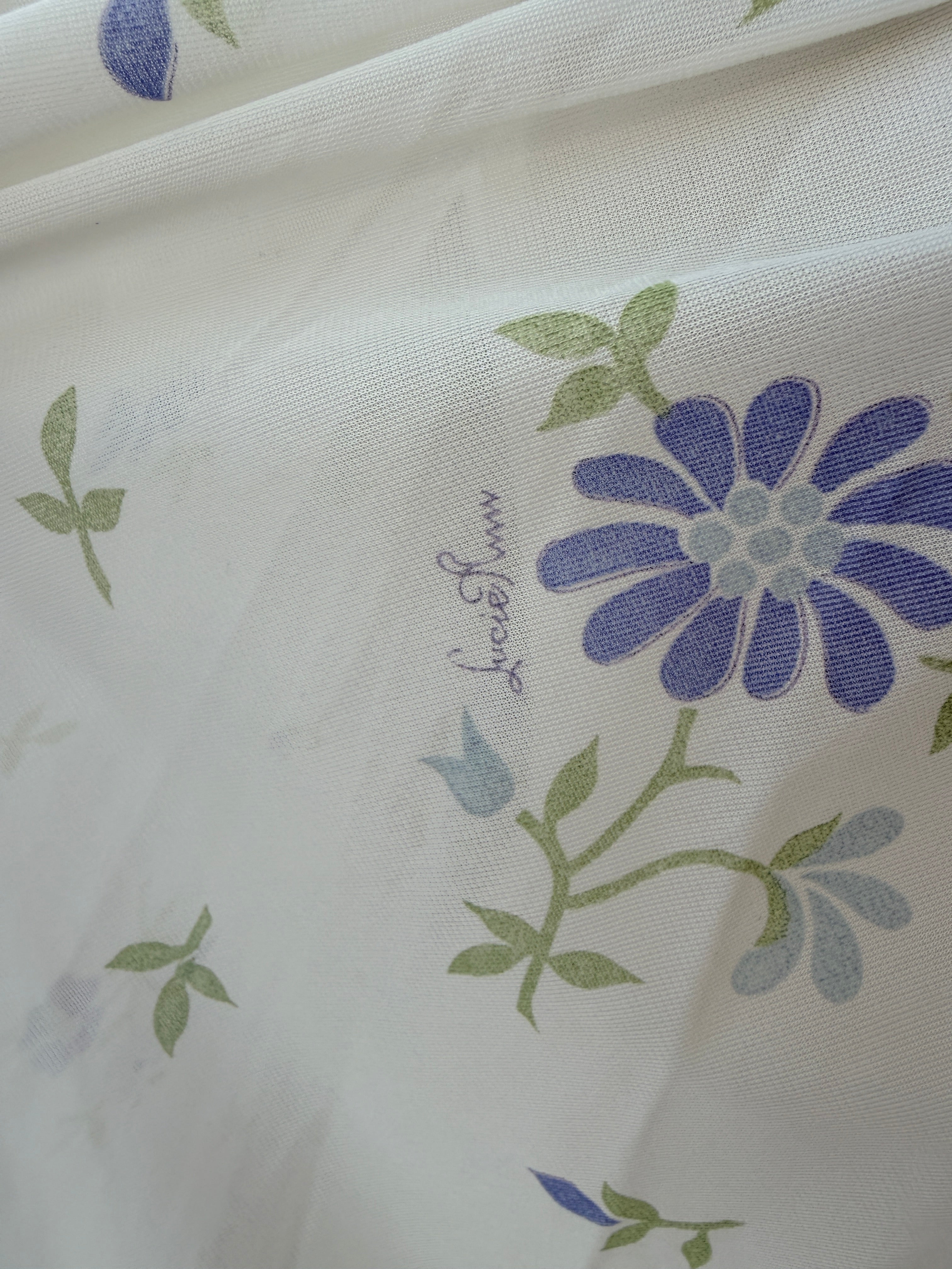 1960s Claire Sandra by Lucie Ann Floral Babydoll Nightgown with Ruffle Shoulders