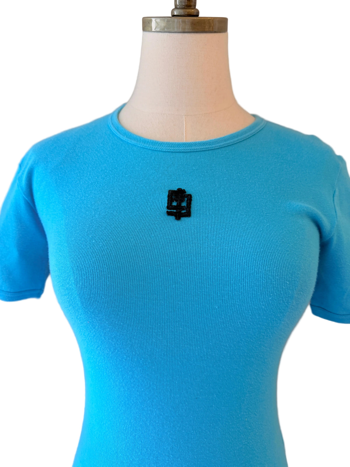 1970s Emilio Pucci Cotton Short-Sleeve Top with Embroidered EP Bamboo Logo