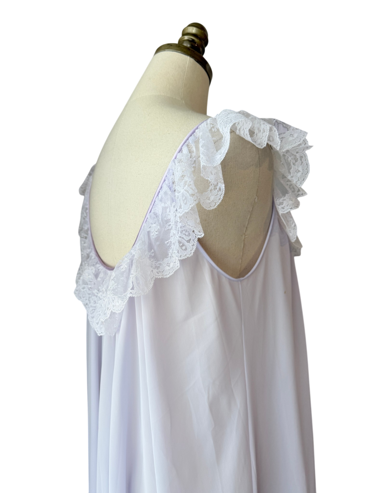 1960s Claire Sandra by Lucie Ann Floral Babydoll Nightgown with Ruffle Shoulders