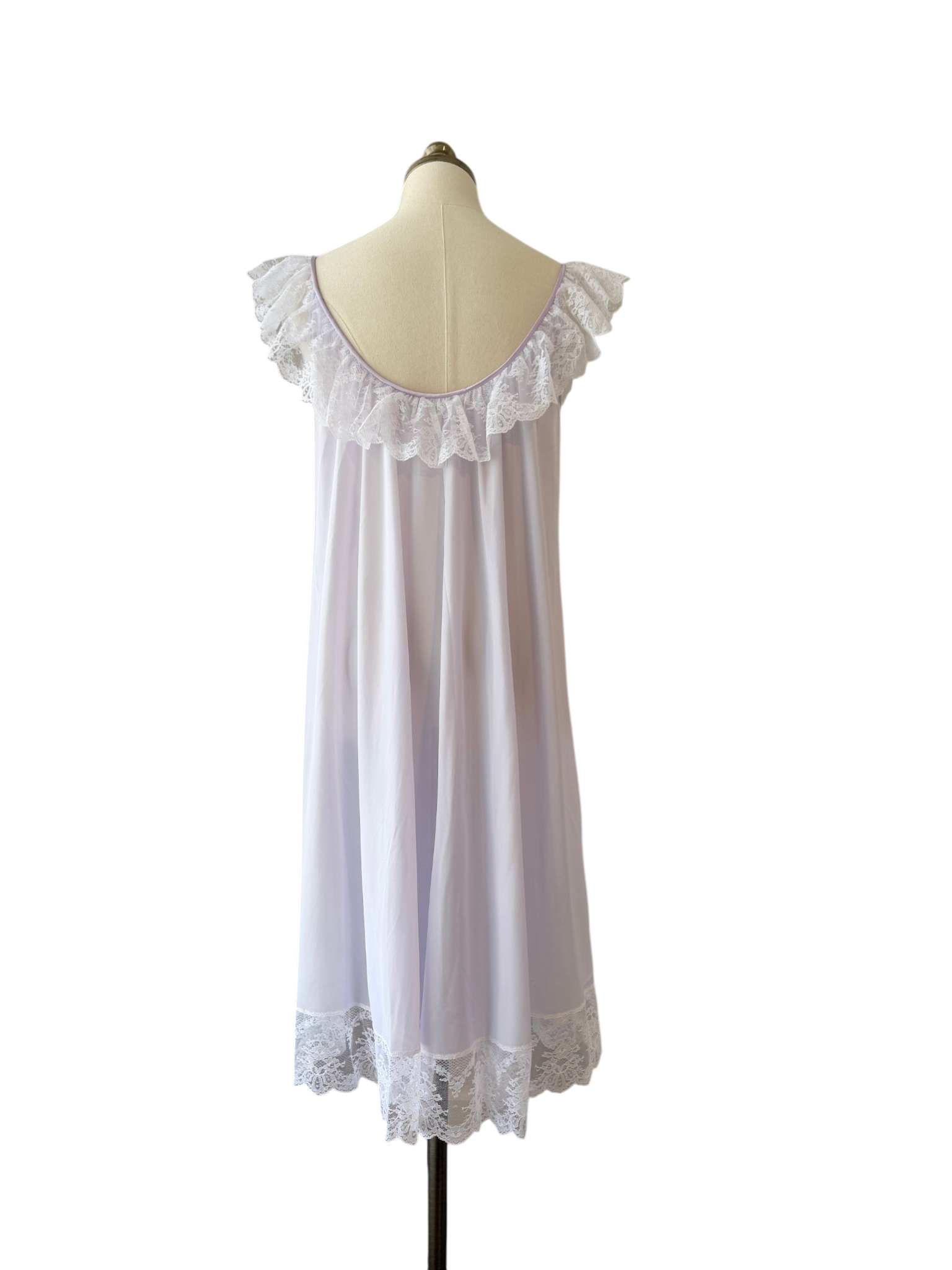 1960s Claire Sandra by Lucie Ann Floral Babydoll Nightgown with Ruffle Shoulders