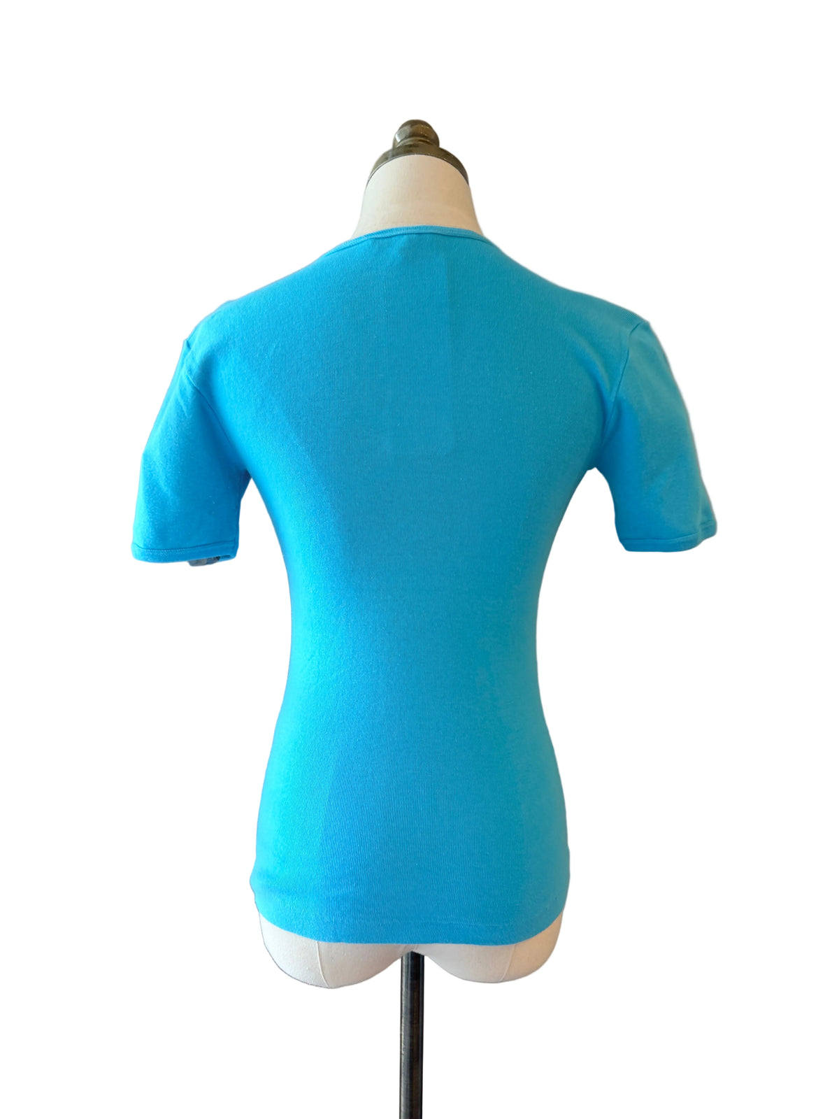 1970s Emilio Pucci Cotton Short-Sleeve Top with Embroidered EP Bamboo Logo