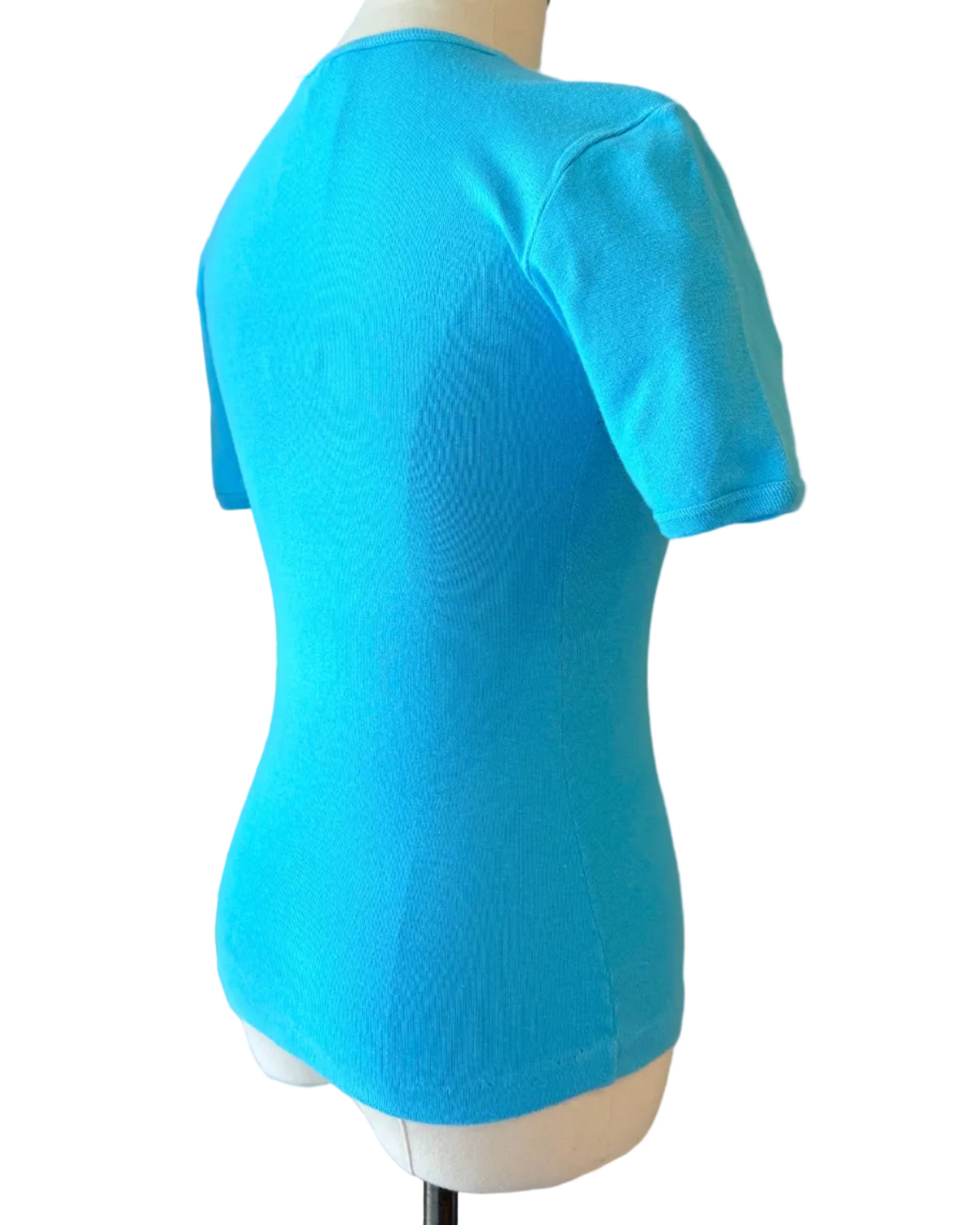 1970s Emilio Pucci Cotton Short-Sleeve Top with Embroidered EP Bamboo Logo