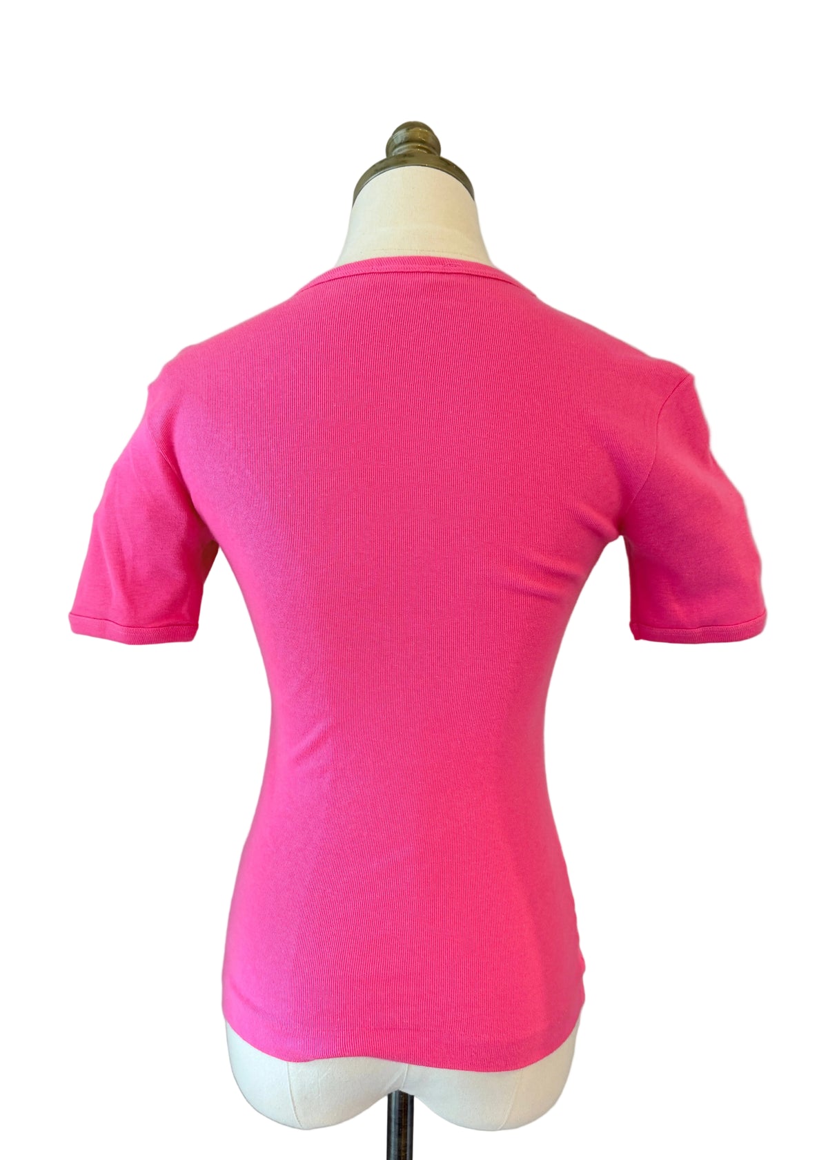 1960s Emilio Pucci Pink Cotton Tee with White Embroidered EP Logo