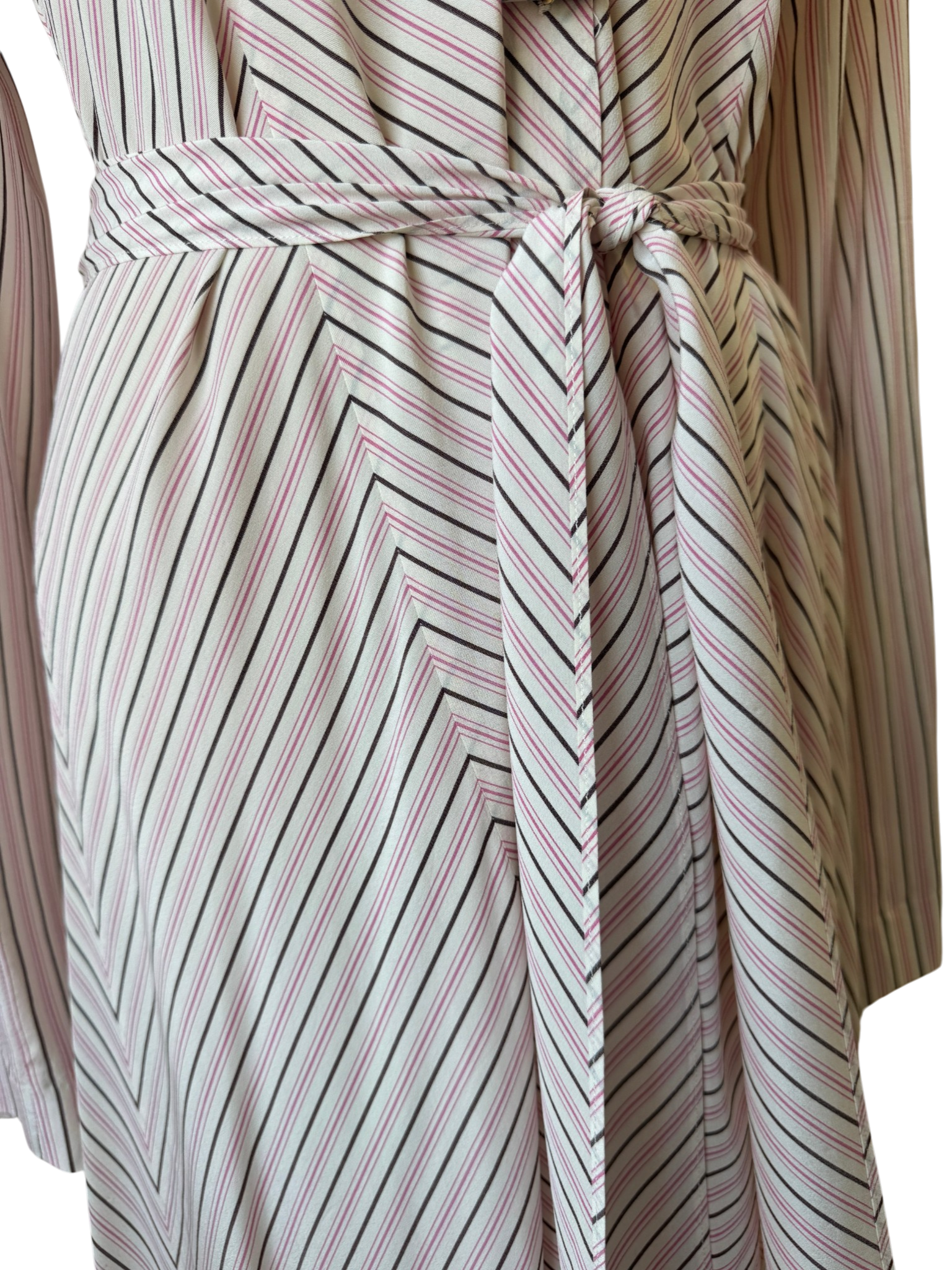 Gabriela Hearst Silk Striped Shirt Dress with Toggle Buttons &amp; Tie Waist