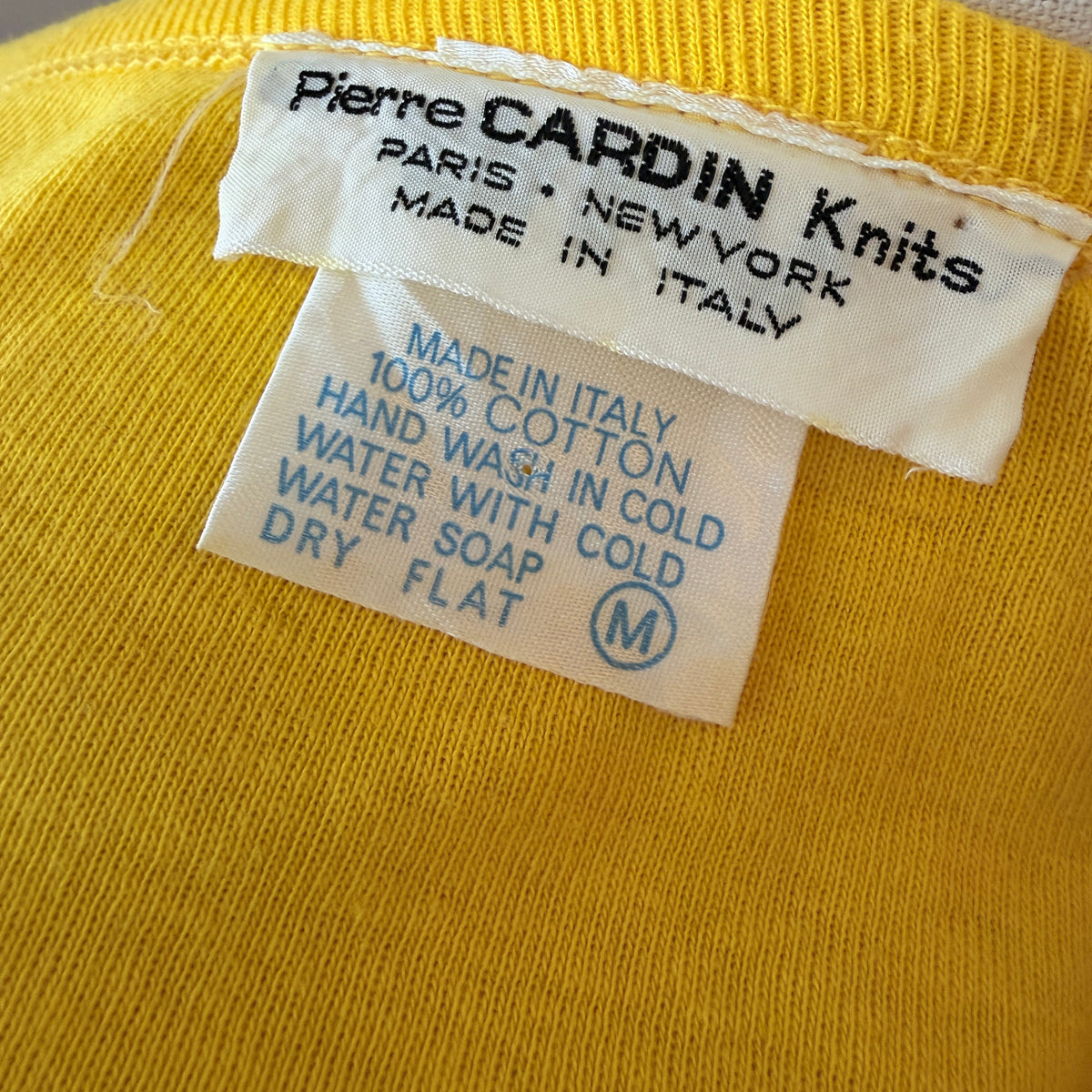 1970s Pierre Cardin Cotton Knit Scoop-Neck Tee with Logo