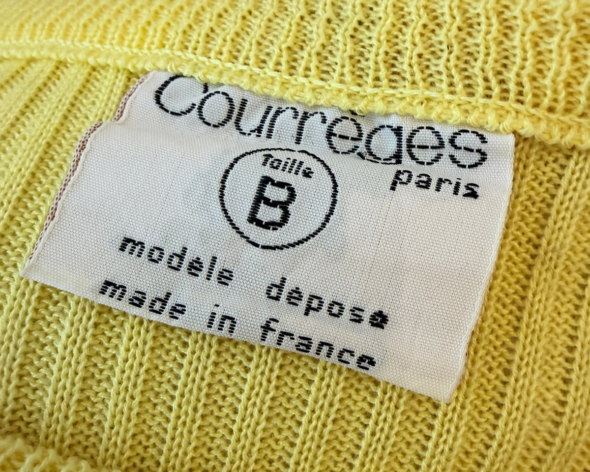 1970s Courrèges Ribbed Short-Sleeve Crew-Neck Tee with Logo
