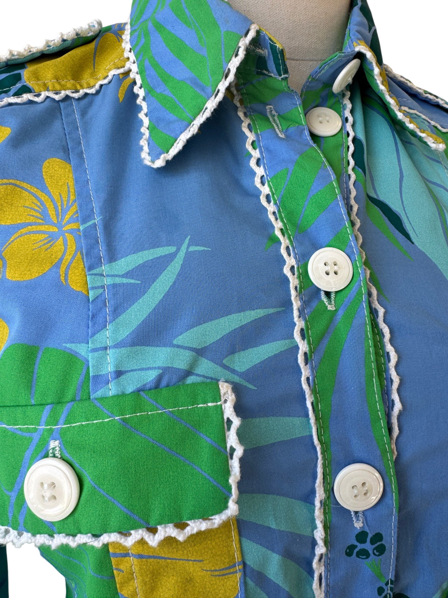 Tracy Feith “Raj” Cotton Tropical Print Mini Shirt Dress