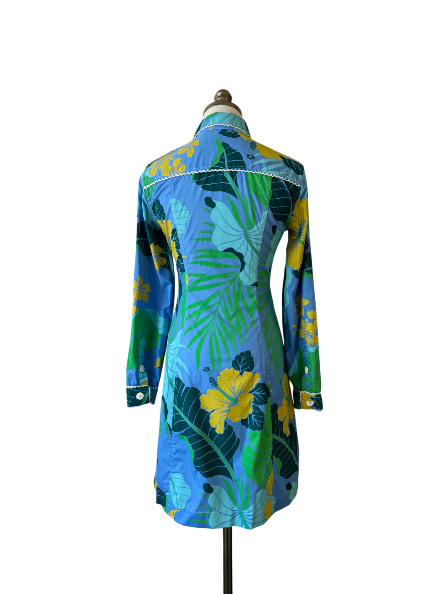 Tracy Feith “Raj” Cotton Tropical Print Mini Shirt Dress