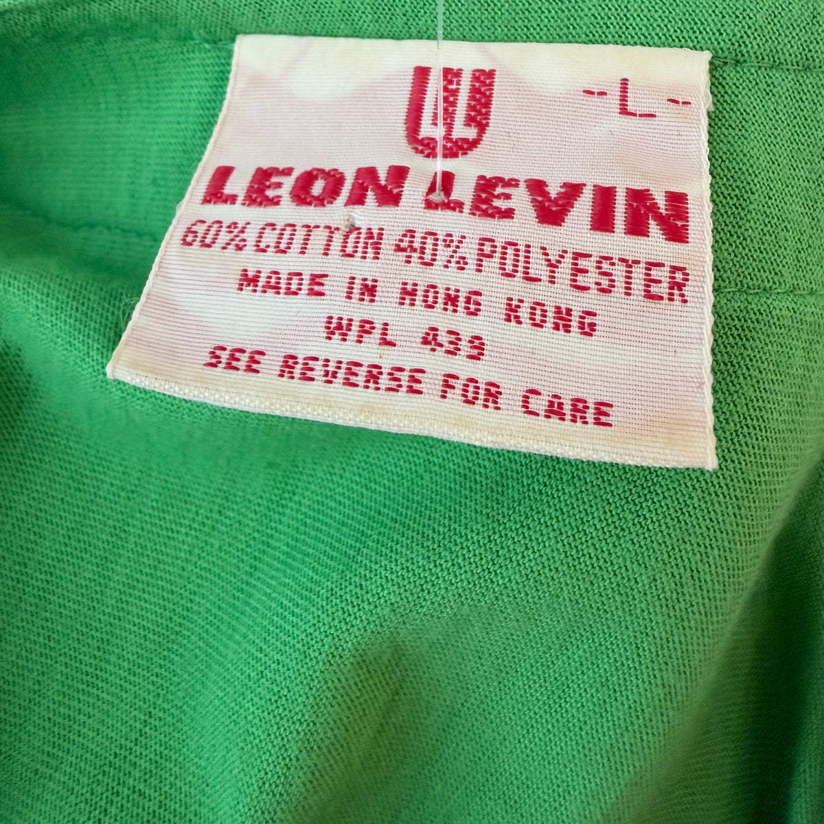 1970s Leon Levin Cotton Green 3/4 Button-Front Tee with Gathered Shoulders