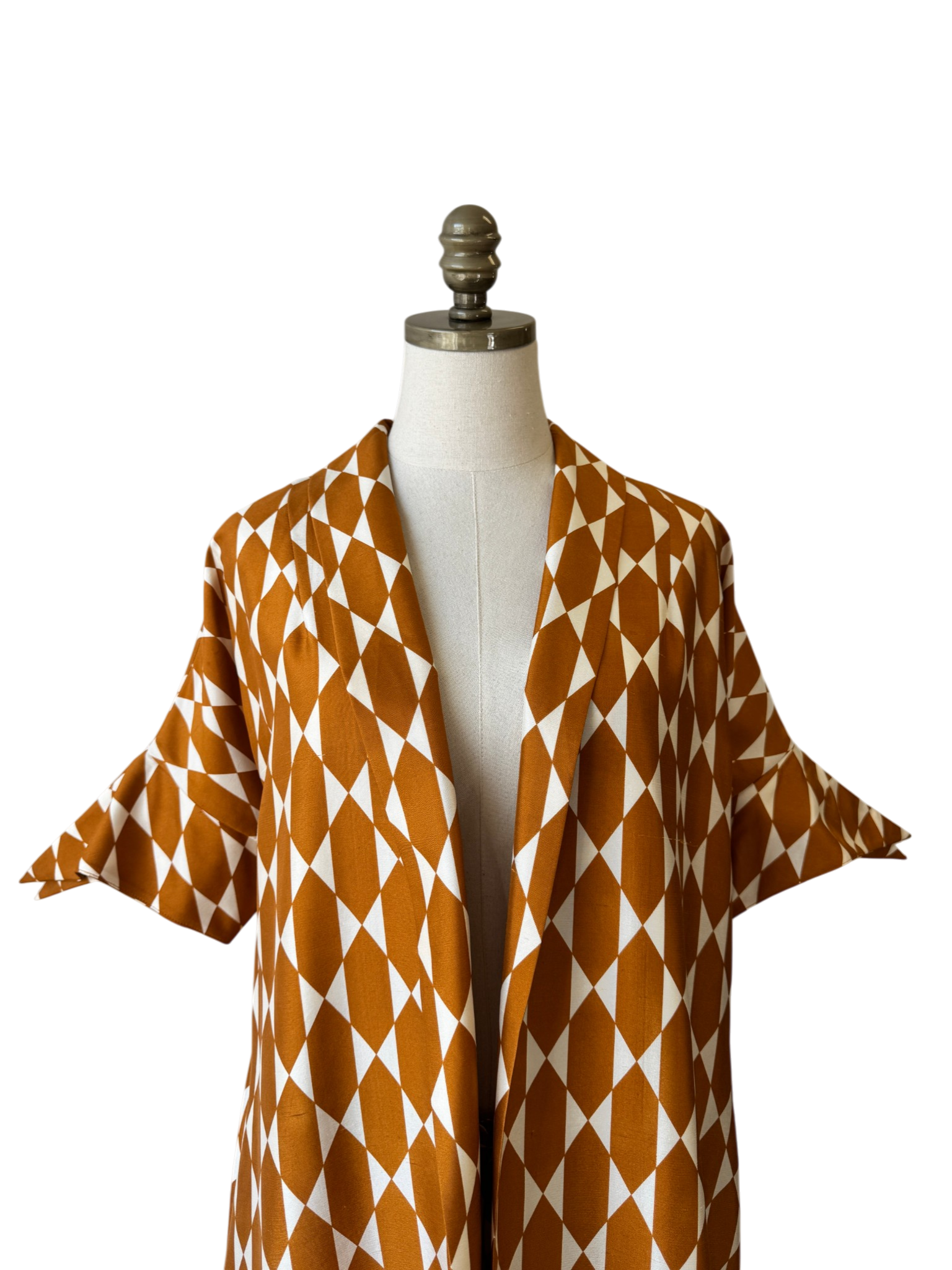 Tory Burch Silk Diamond Print Duster & Pant Set