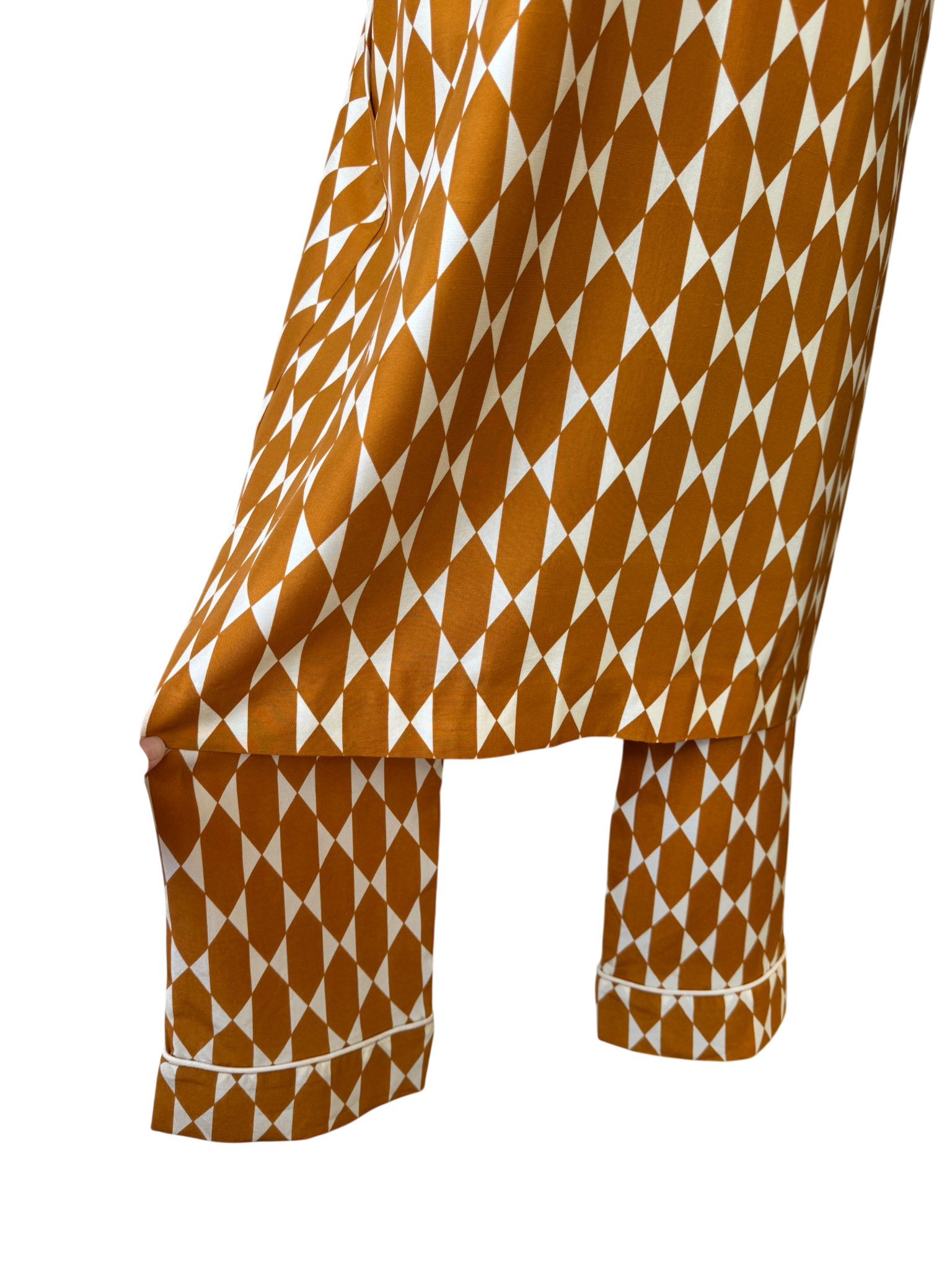 Tory Burch Silk Diamond Print Duster & Pant Set