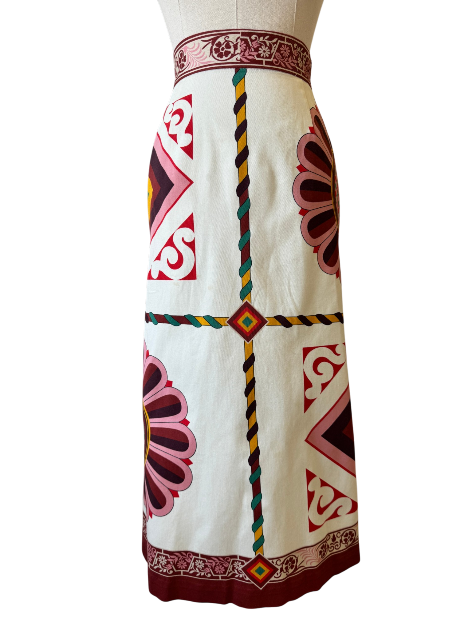La DoubleJ Tile Print A-Line Skirt