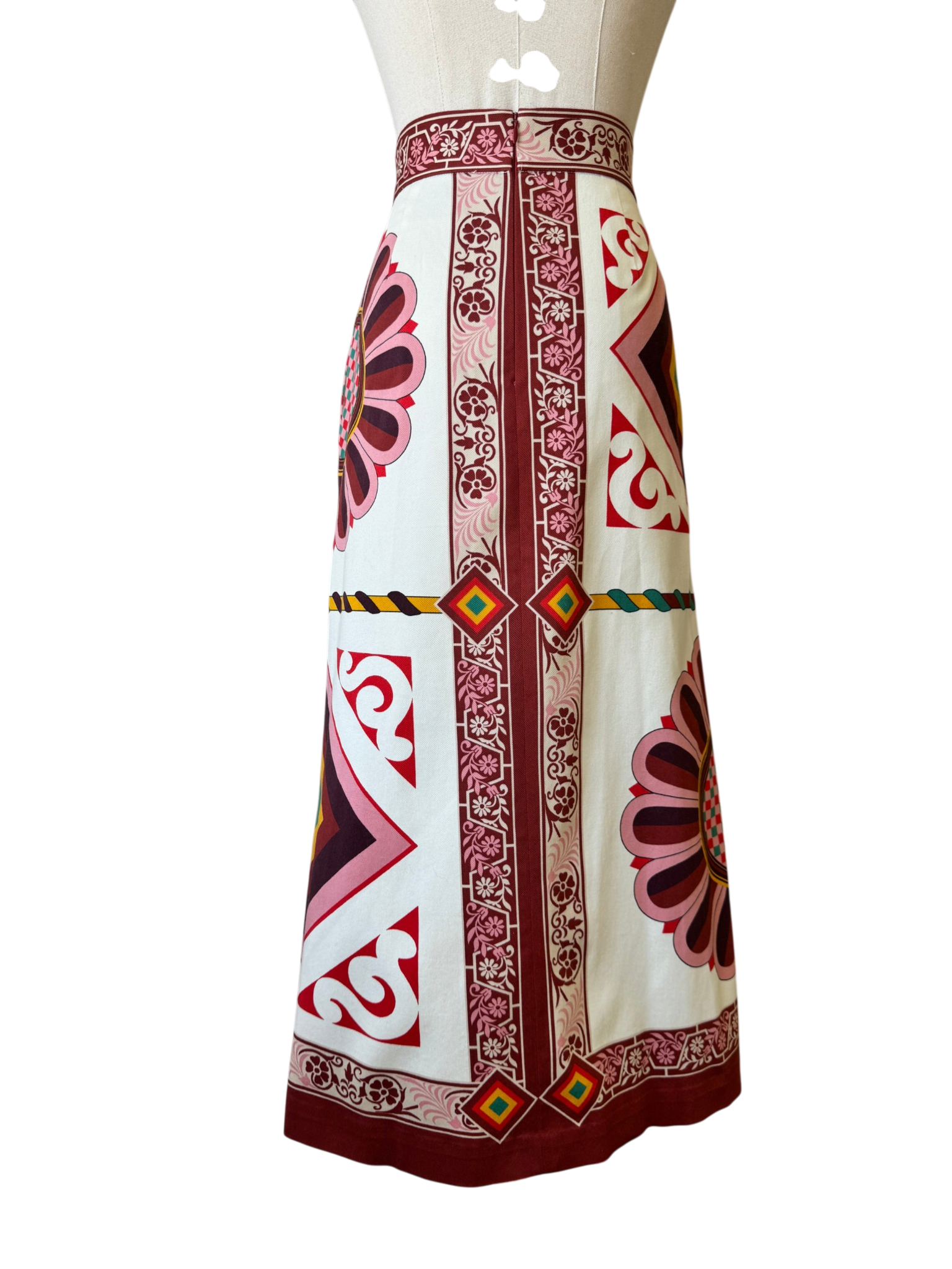 La DoubleJ Tile Print A-Line Skirt