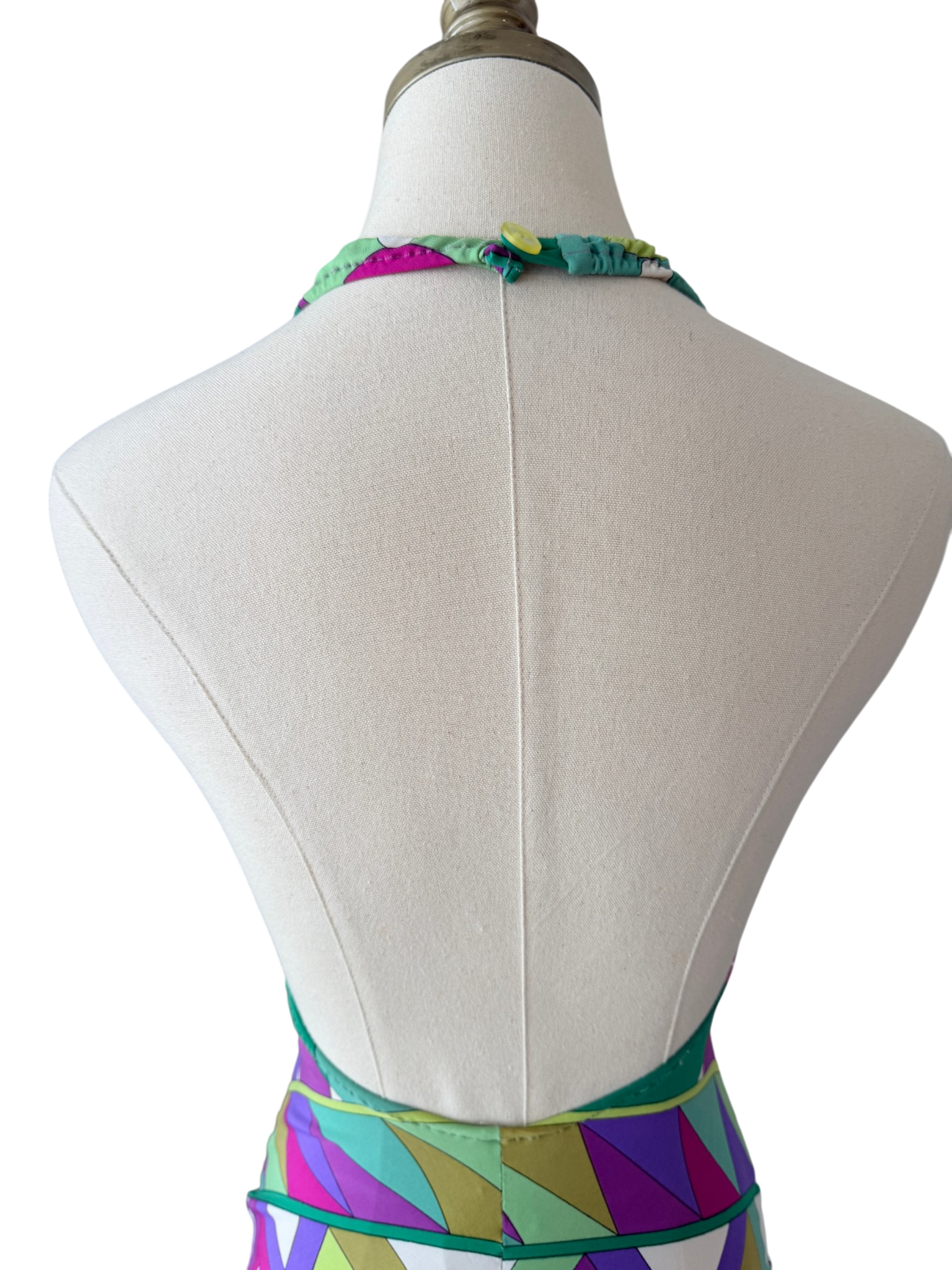 1960s Emilio Pucci Halter One-Piece Mod Print Bathing Suit