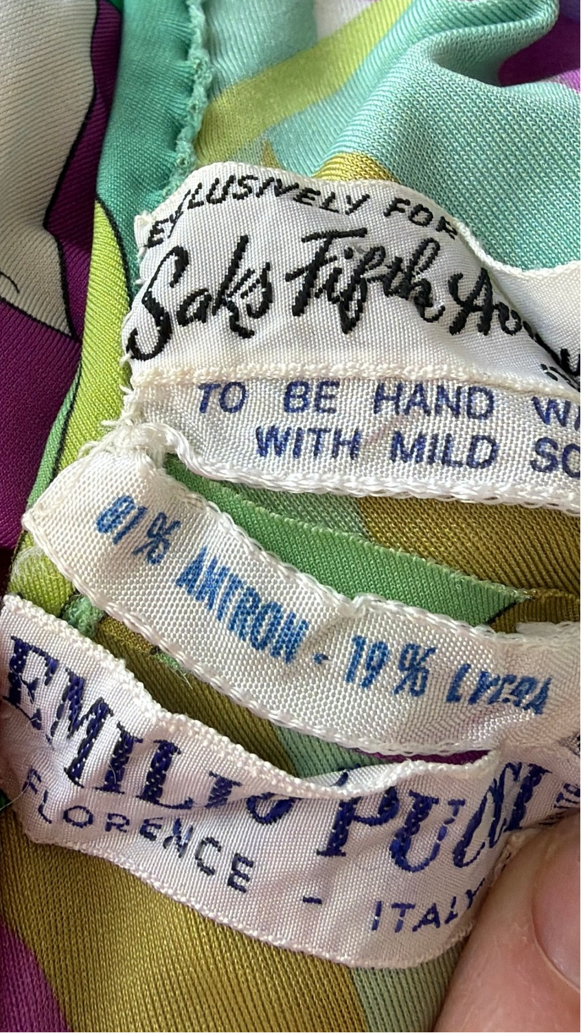 1960s Emilio Pucci Halter One-Piece Mod Print Bathing Suit