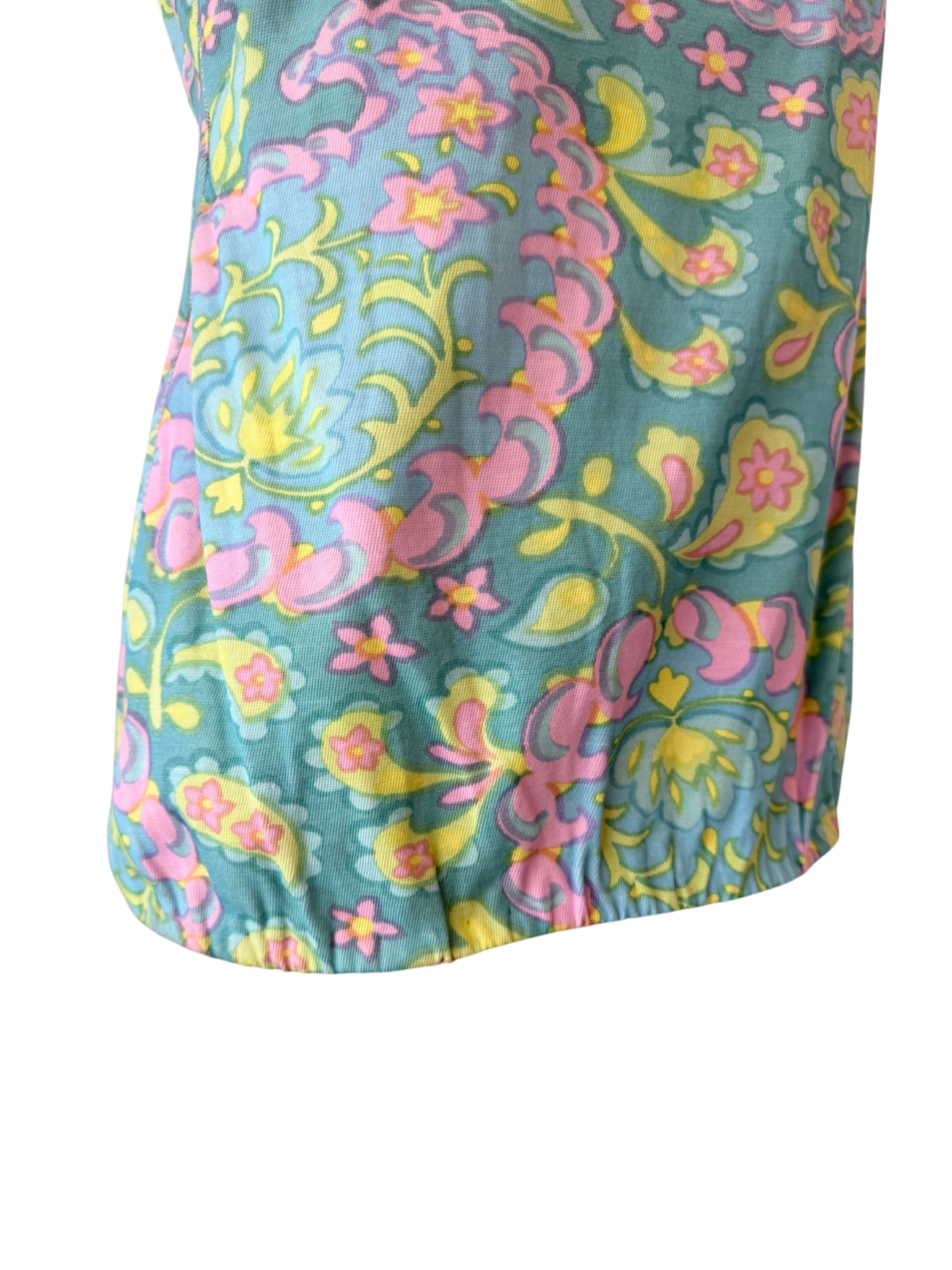 1960s Perfection Fit by Roxanne Cotton Swim/Play Suit with Floral Paisley Print